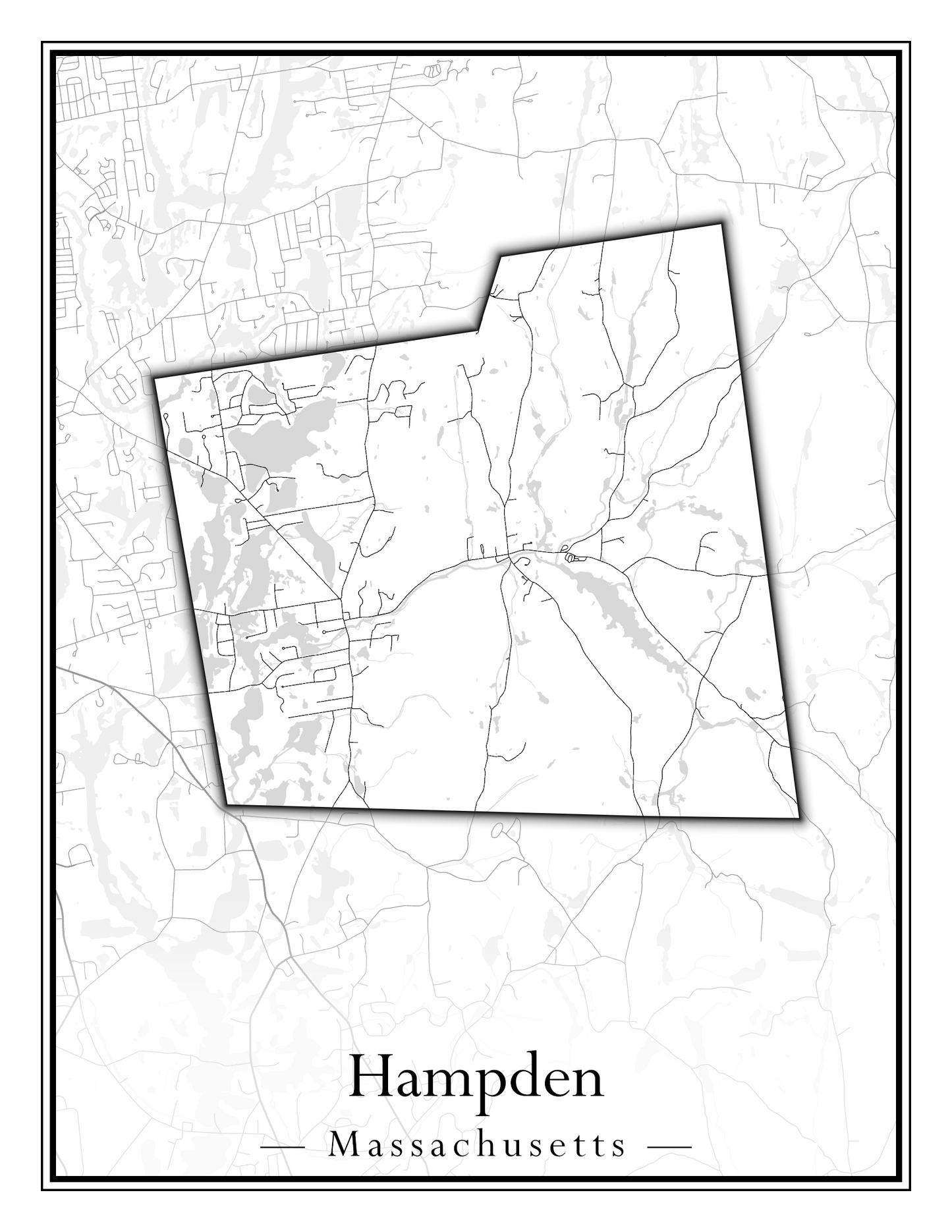 Massachusetts Towns - Street Map (Hadley - Hampden)