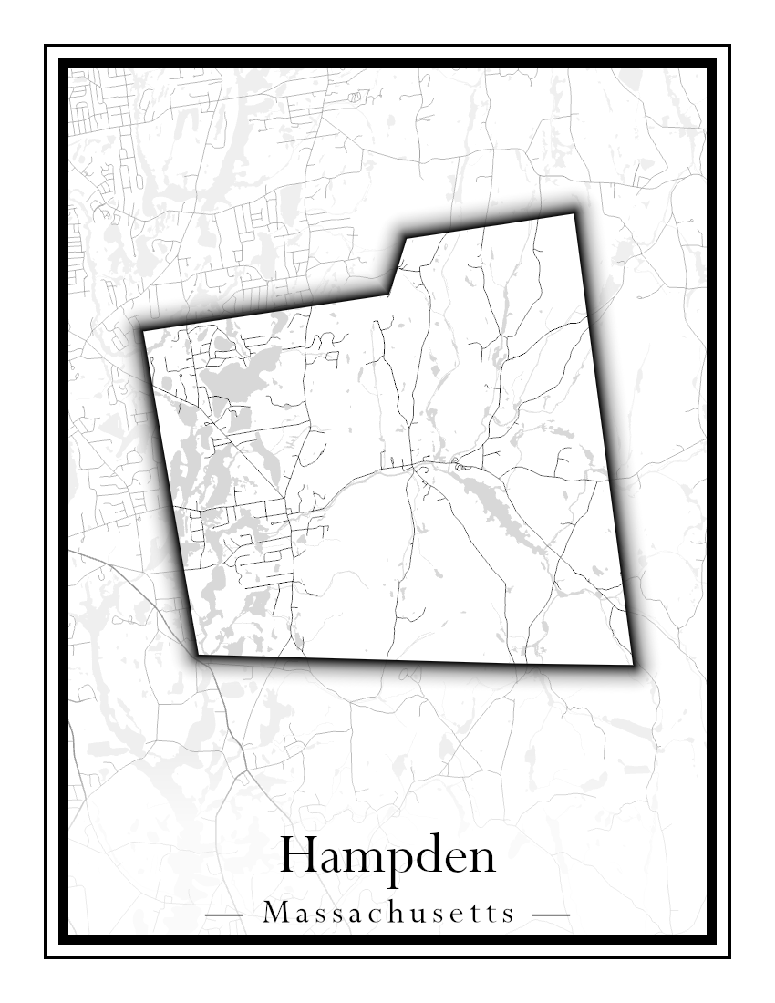 Massachusetts Towns - Street Map (Hadley - Hampden)