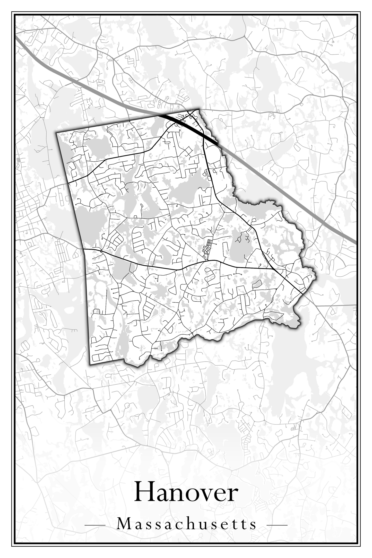 Massachusetts Towns - Street Map (Hancock - Hardwick)