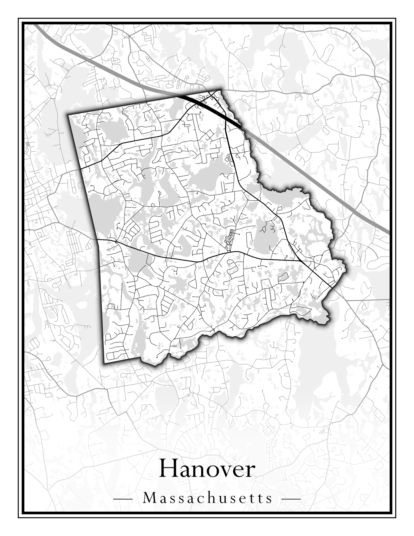 Massachusetts Towns - Street Map (Hancock - Hardwick)