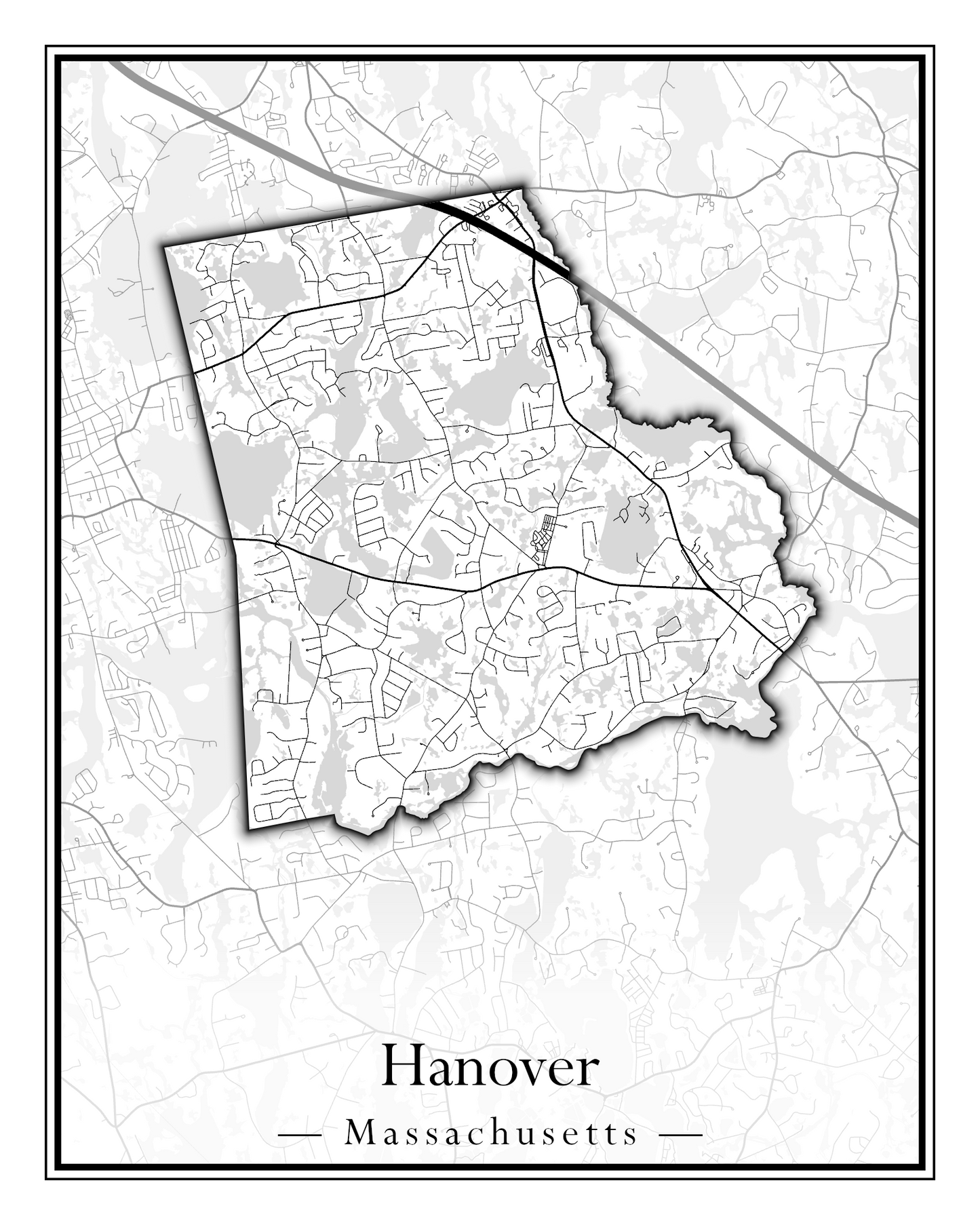 Massachusetts Towns - Street Map (Hancock - Hardwick)