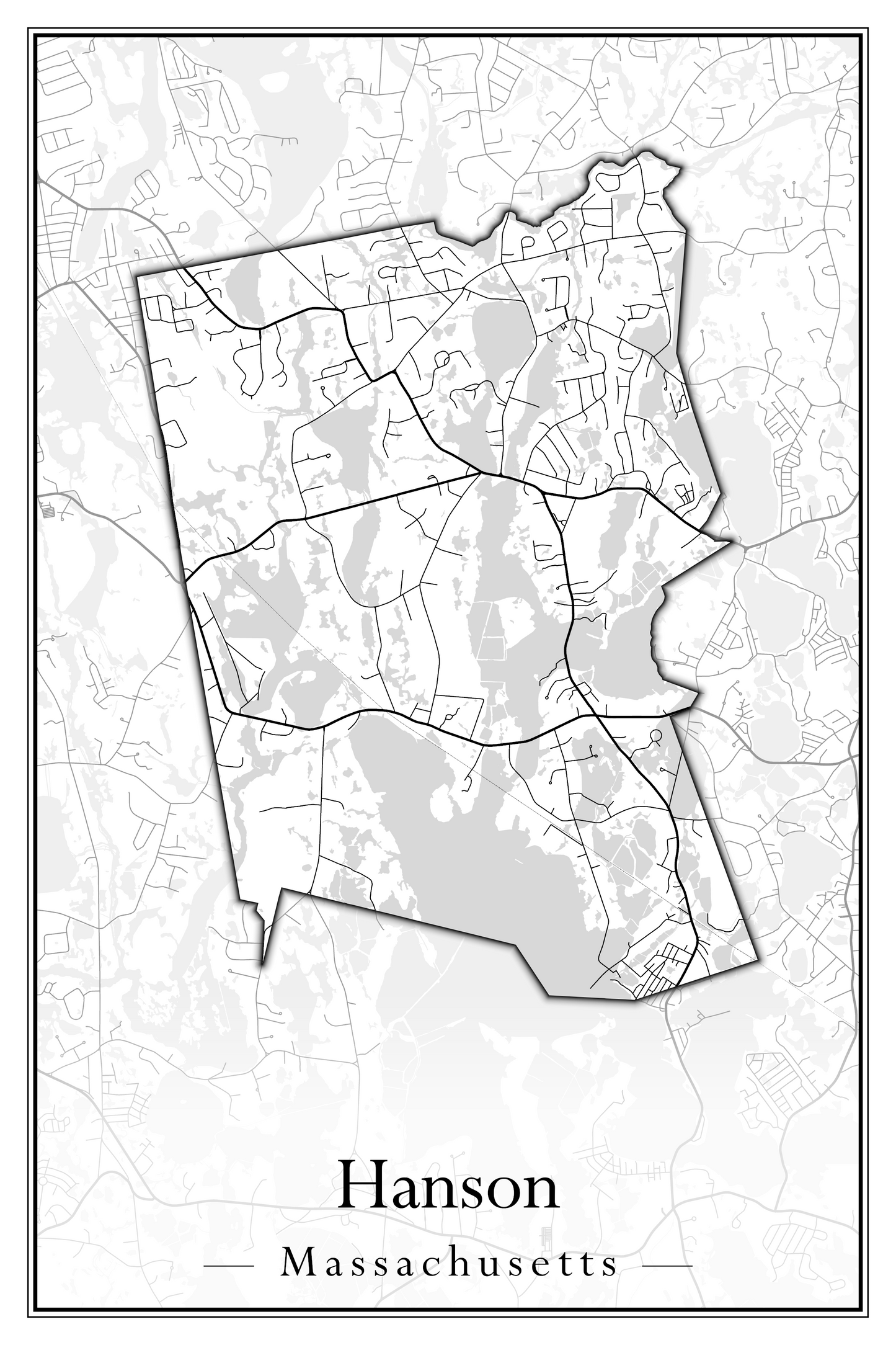 Massachusetts Towns - Street Map (Hancock - Hardwick)