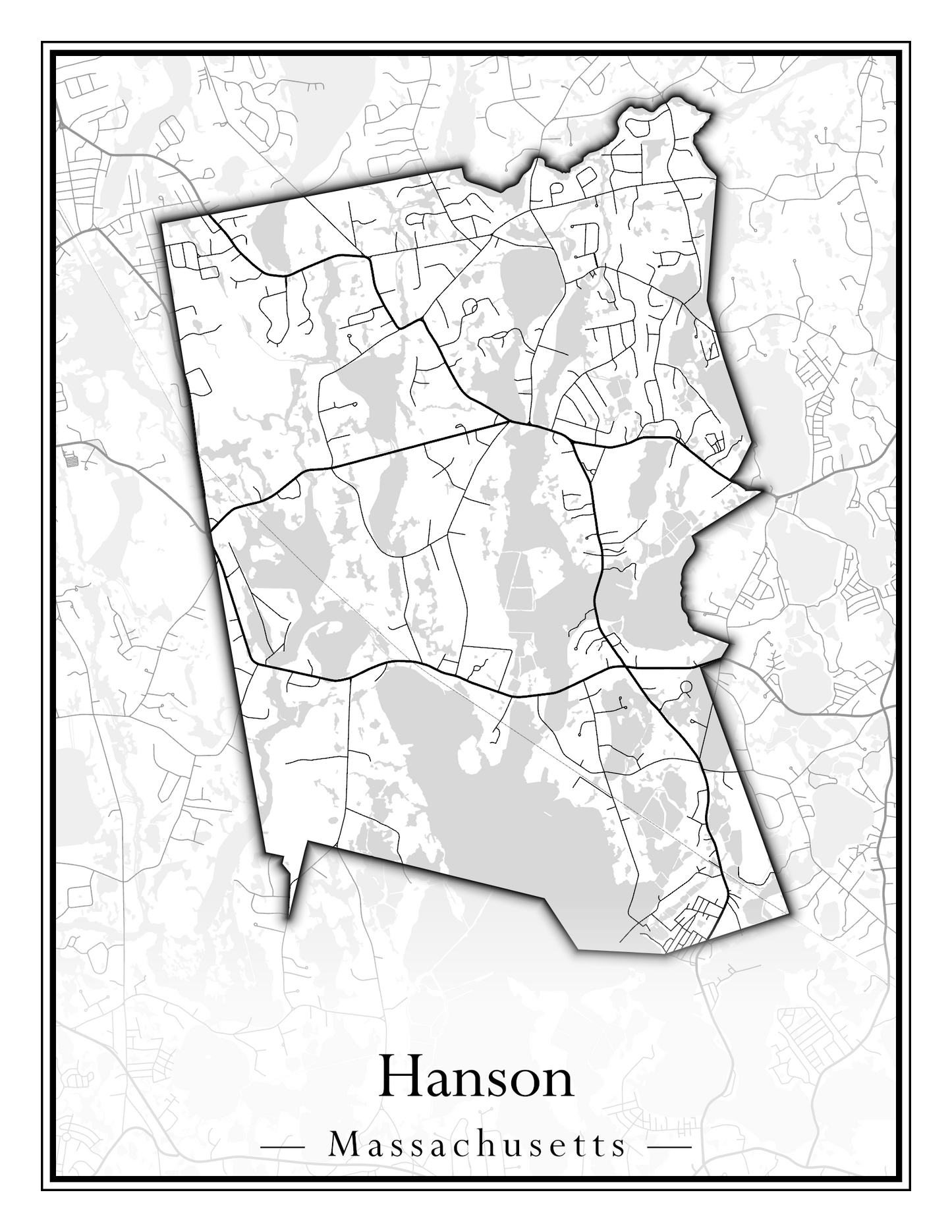 Massachusetts Towns - Street Map (Hancock - Hardwick)