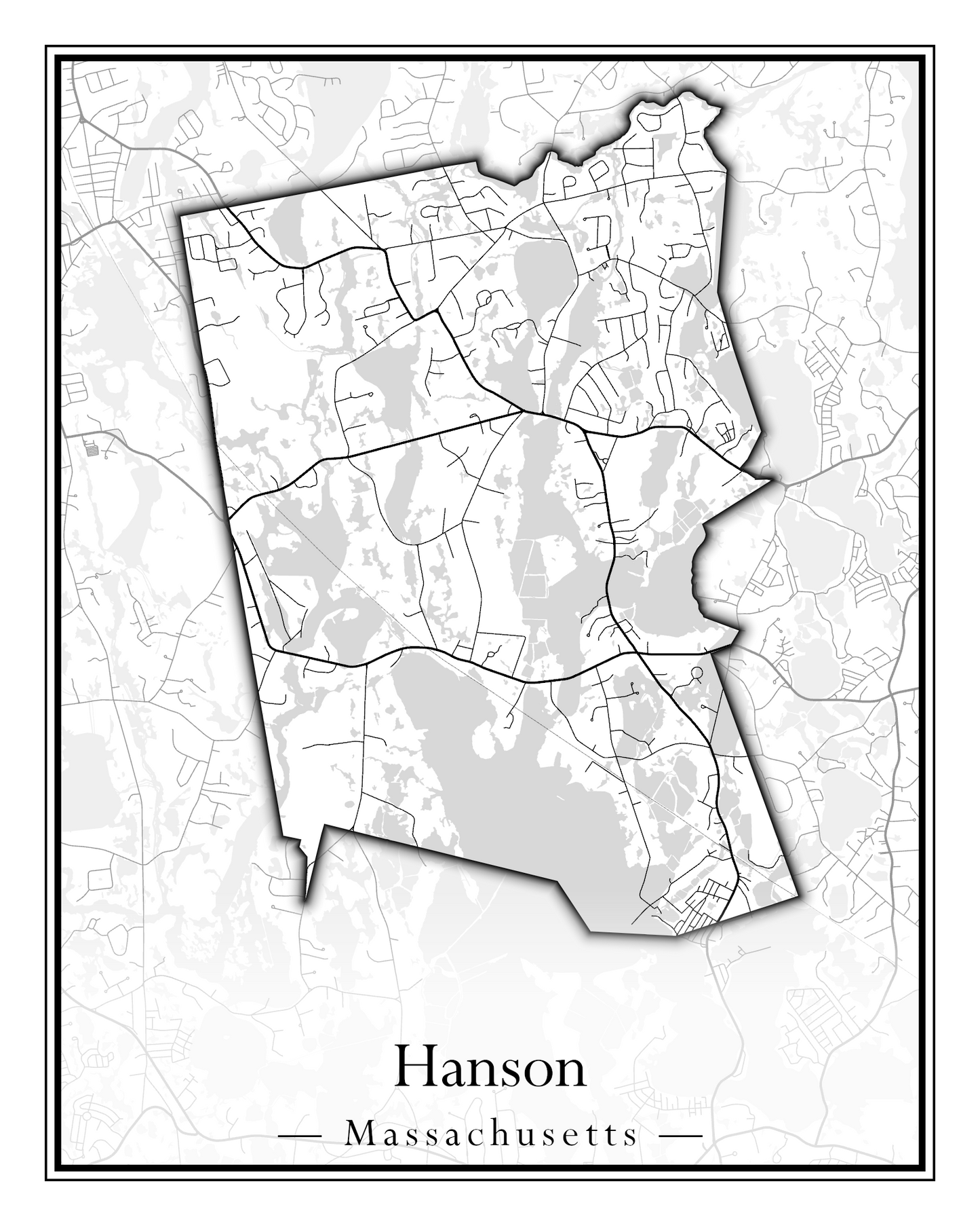 Massachusetts Towns - Street Map (Hancock - Hardwick)