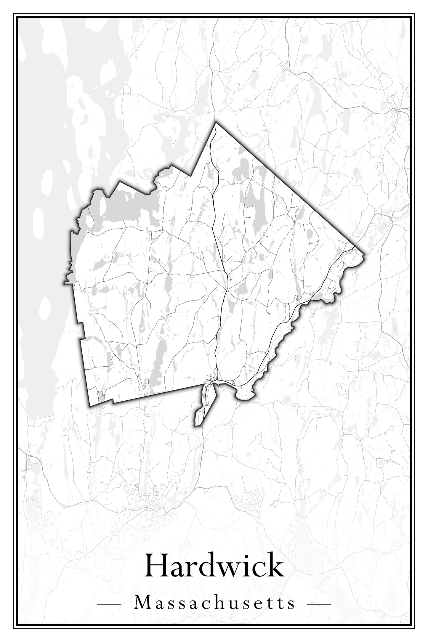 Massachusetts Towns - Street Map (Hancock - Hardwick)