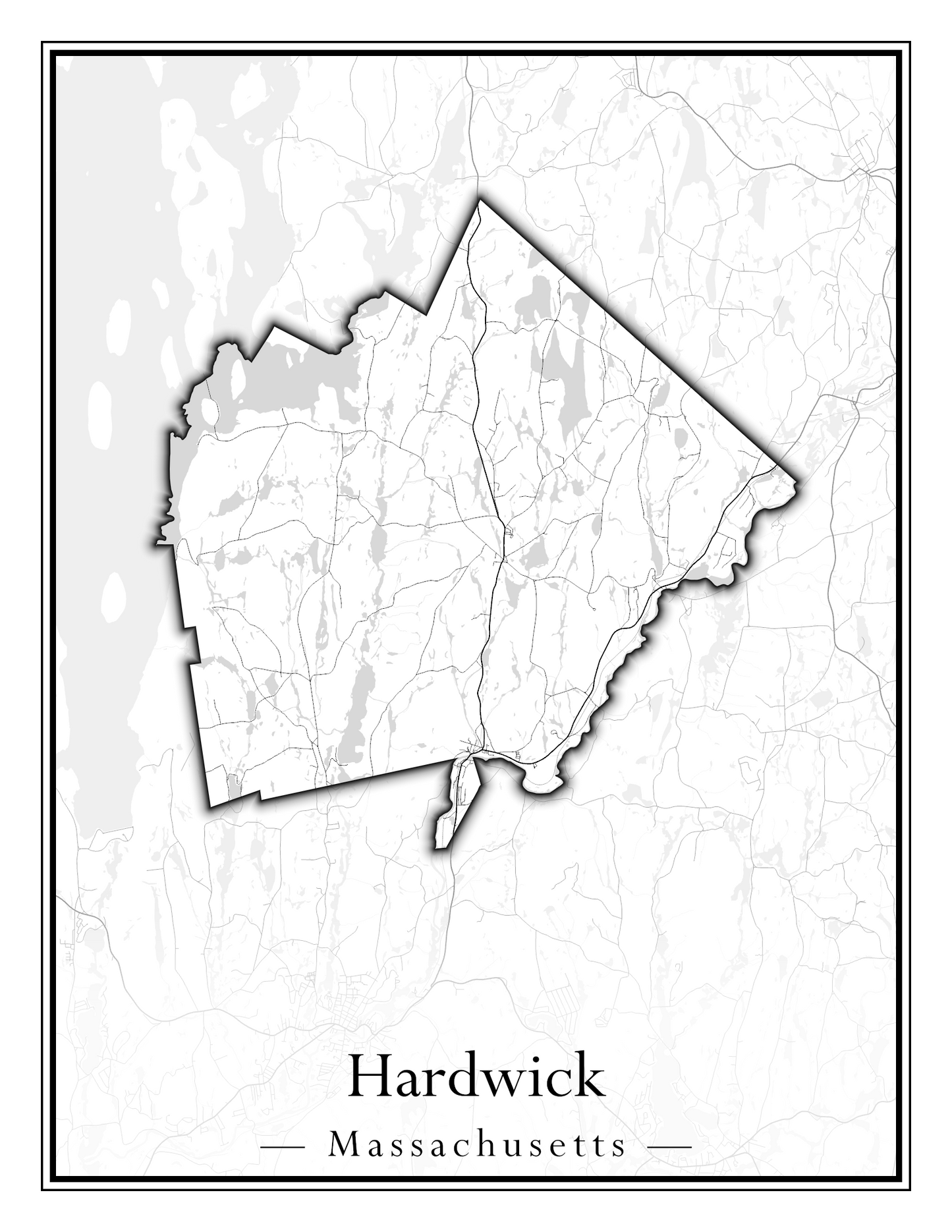 Massachusetts Towns - Street Map (Hancock - Hardwick)