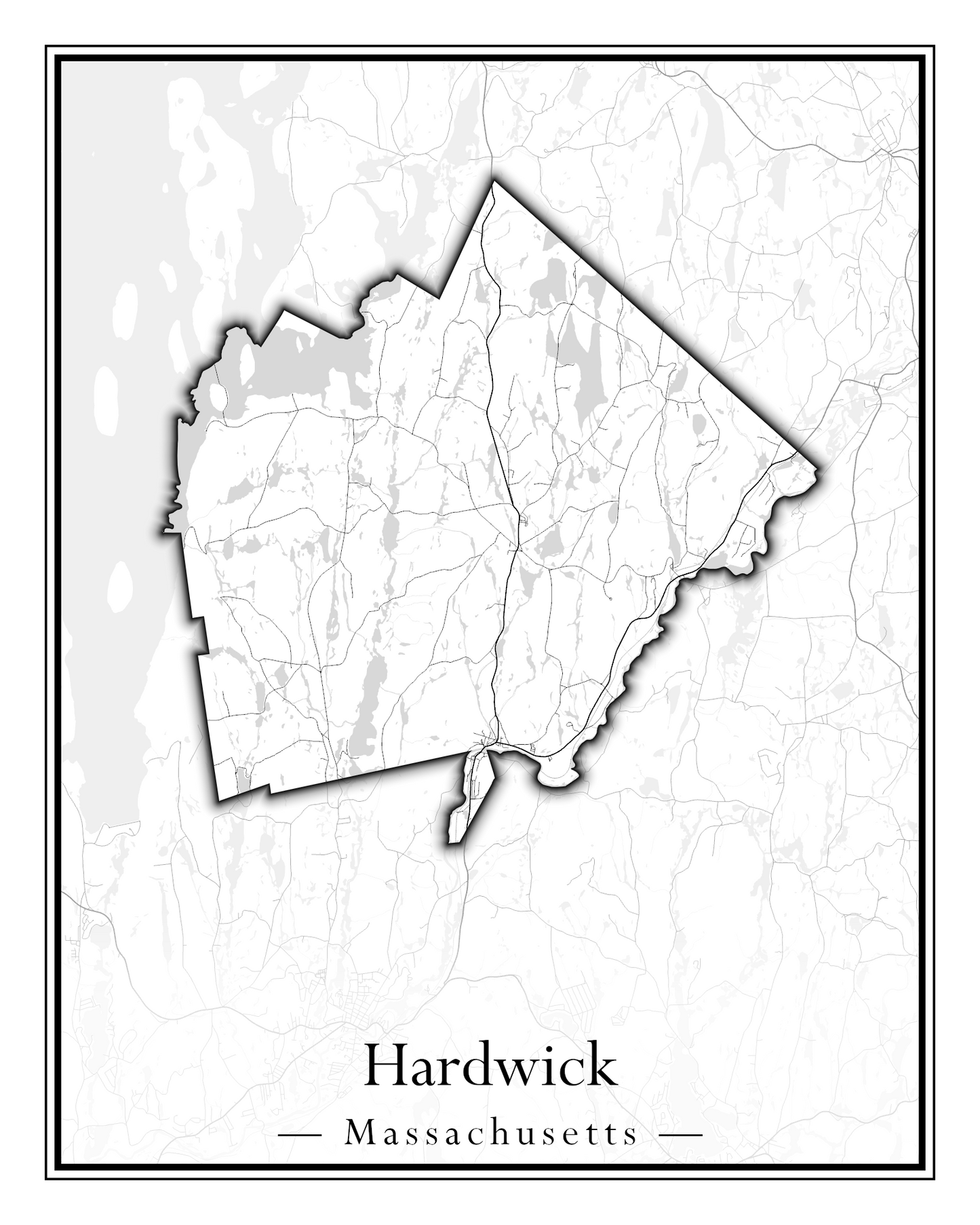 Massachusetts Towns - Street Map (Hancock - Hardwick)