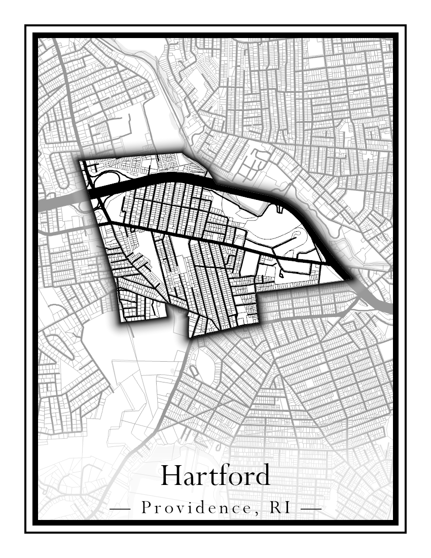 Providence Neighborhoods - Street Map (Hartford - Manton)