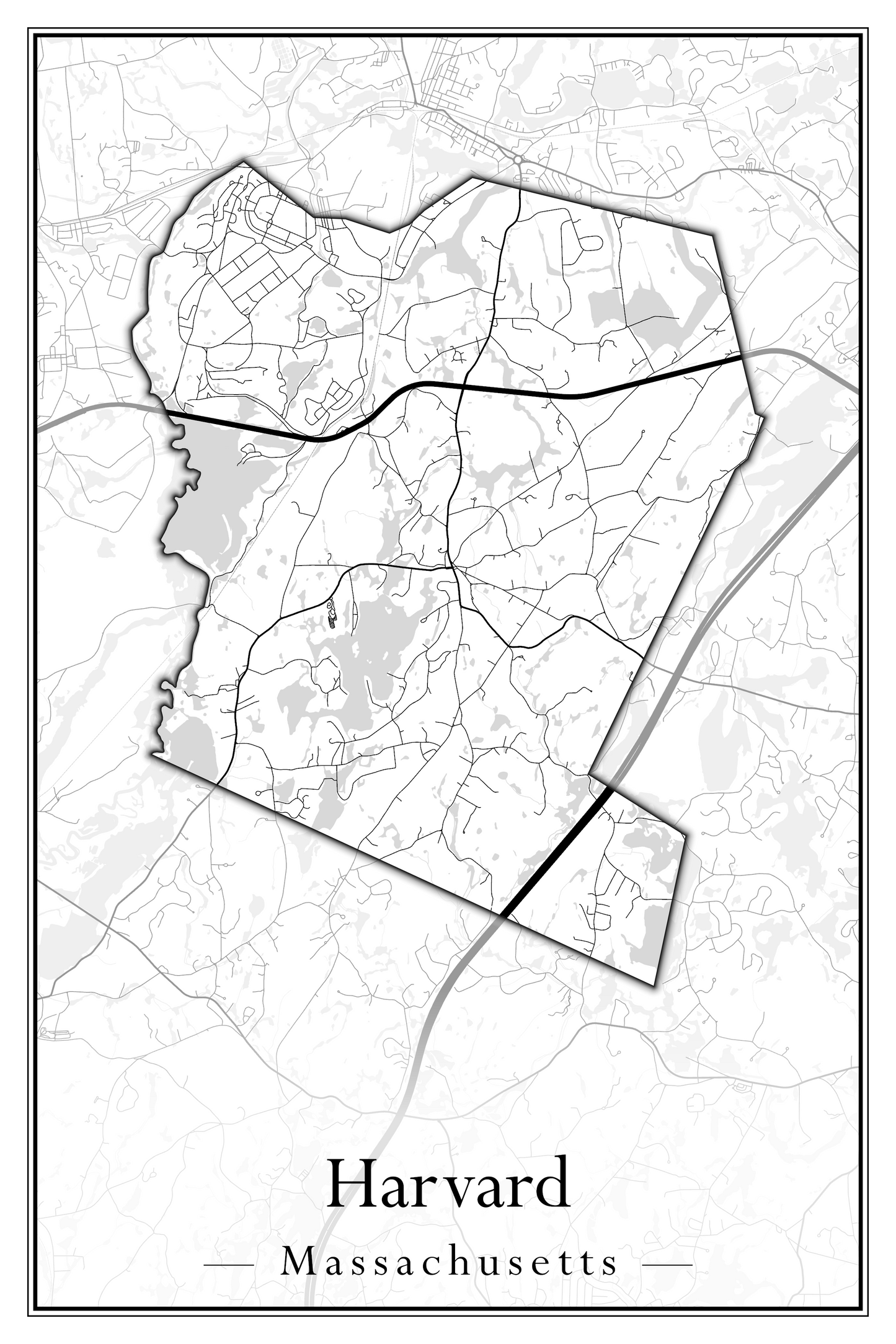 Massachusetts Towns - Street Map (Harvard - Haverhill)