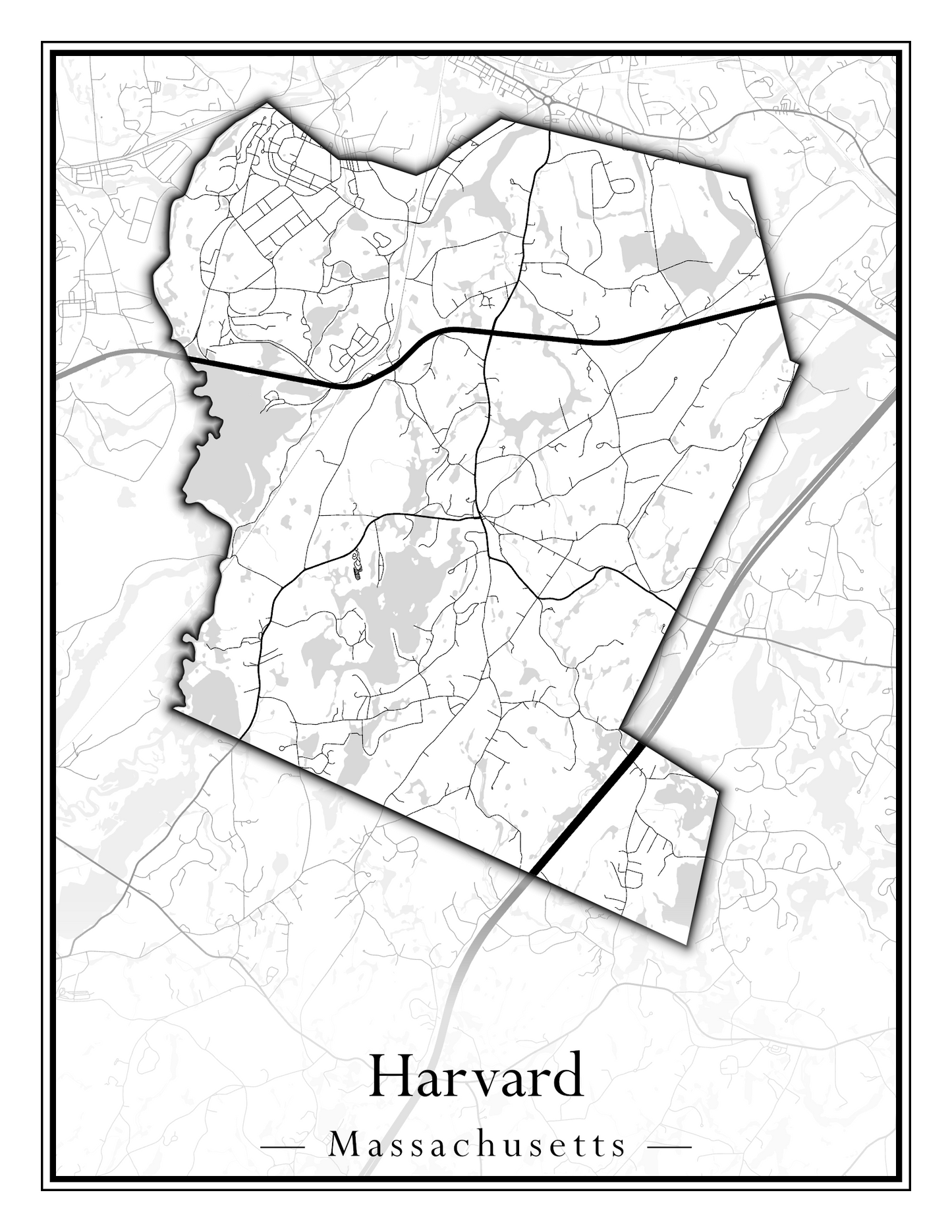 Massachusetts Towns - Street Map (Harvard - Haverhill)