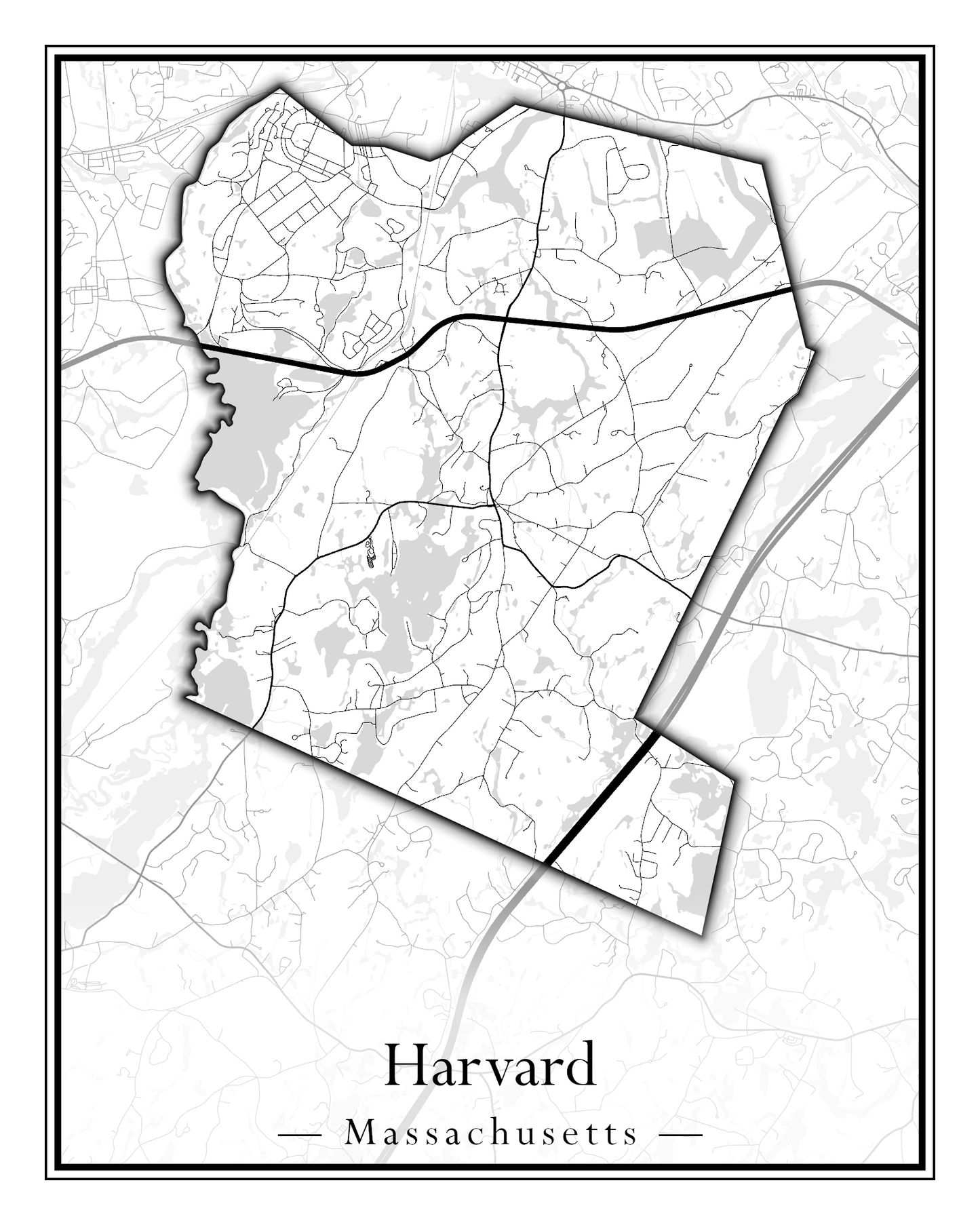 Massachusetts Towns - Street Map (Harvard - Haverhill)