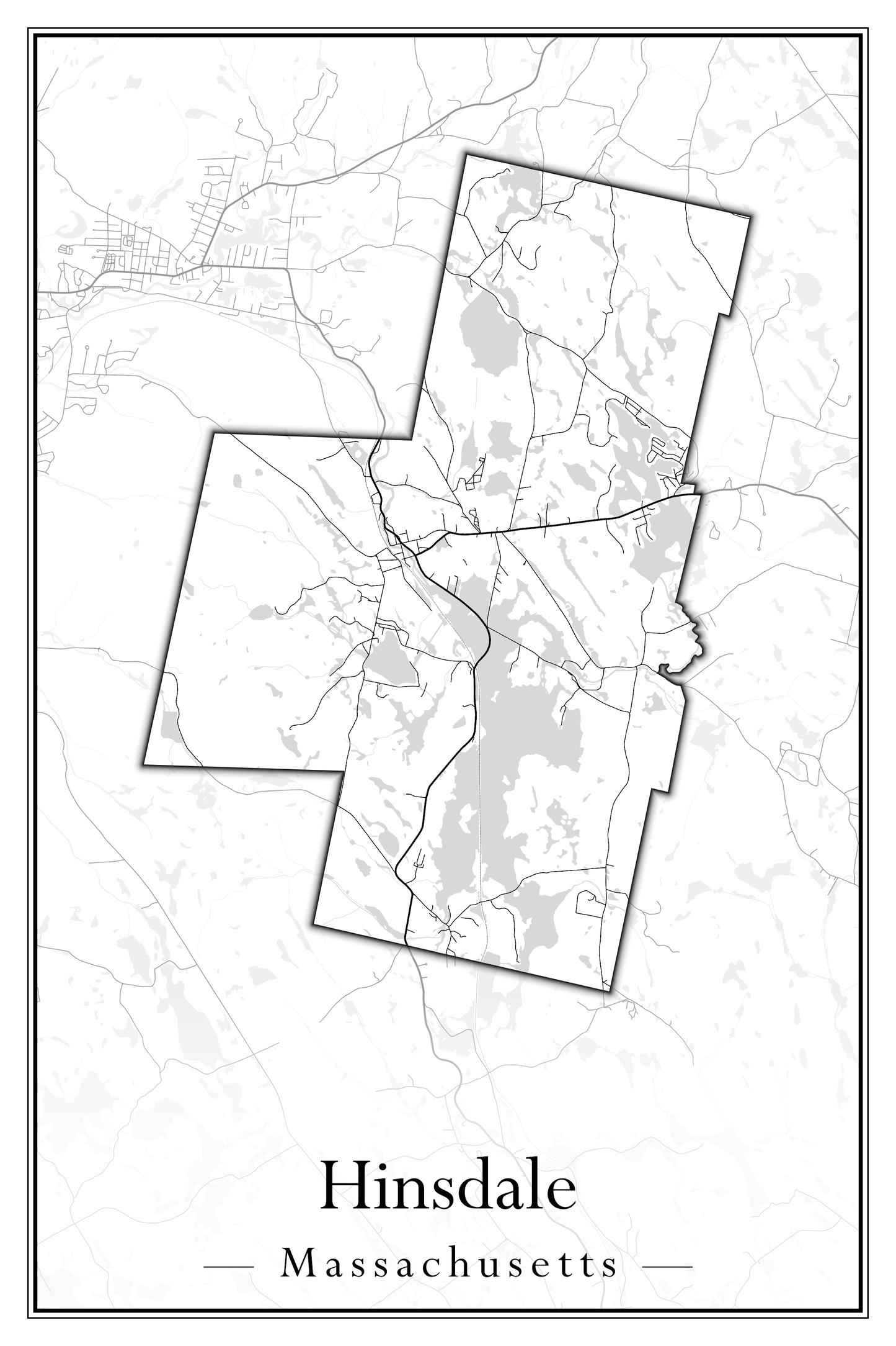 Massachusetts Towns - Street Map (Hawley - Hinsdale)