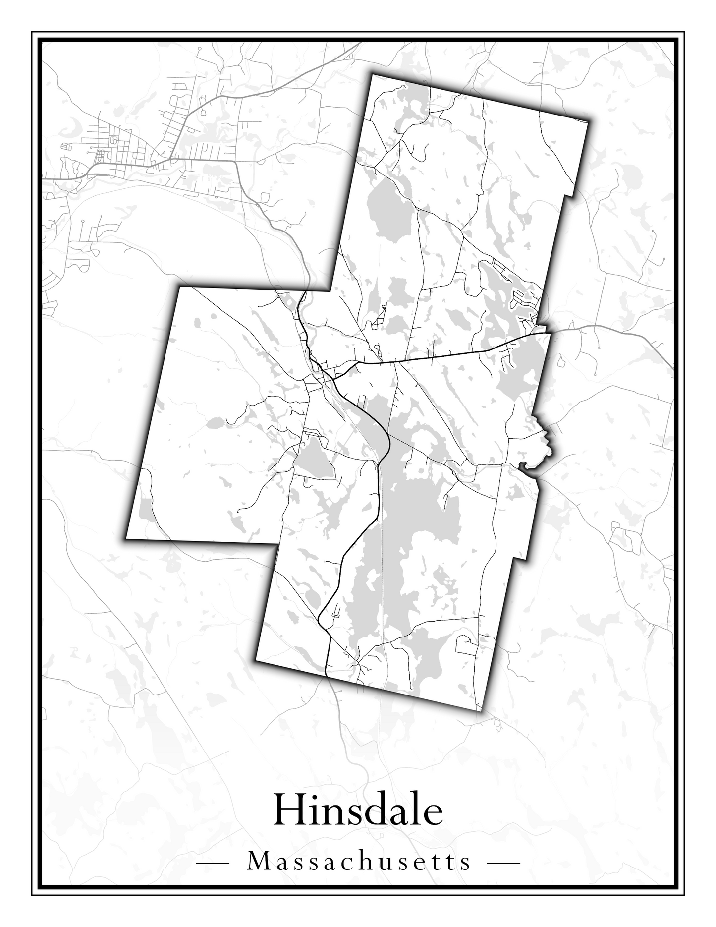 Massachusetts Towns - Street Map (Hawley - Hinsdale)