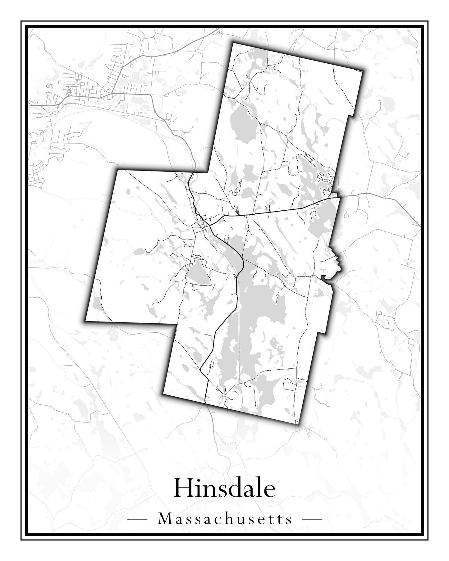 Massachusetts Towns - Street Map (Hawley - Hinsdale)