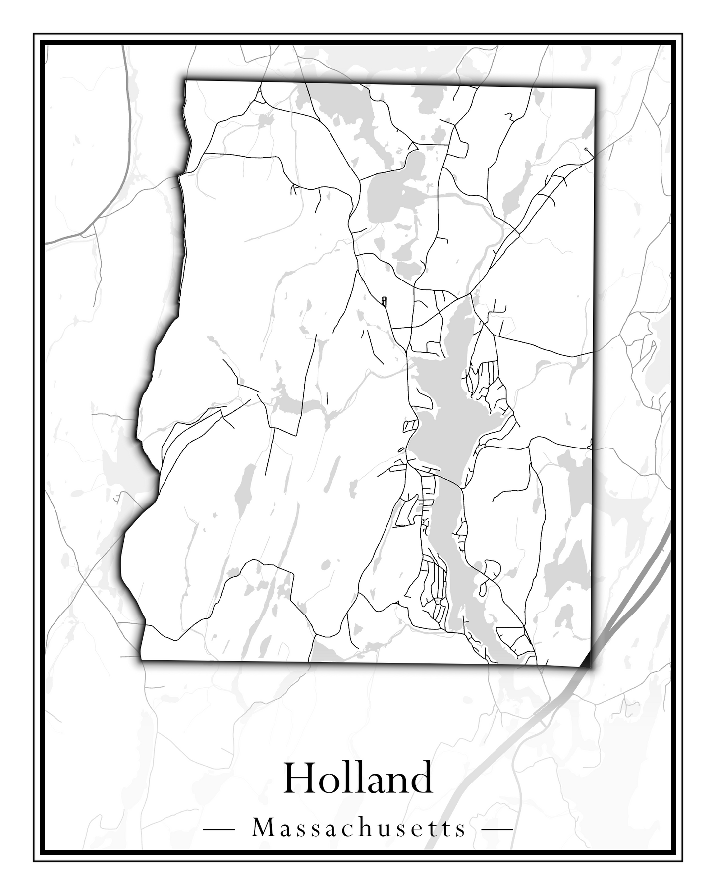 Massachusetts Towns - Street Map (Holbrook - Holliston)