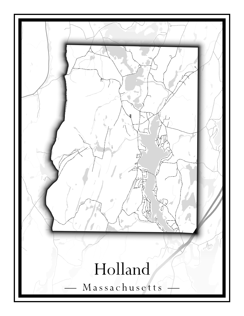 Massachusetts Towns - Street Map (Holbrook - Holliston)