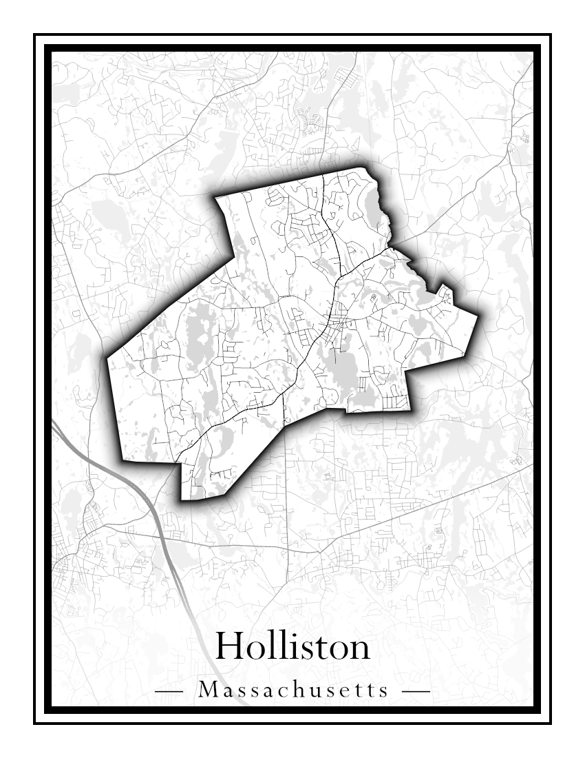 Massachusetts Towns - Street Map (Holbrook - Holliston)