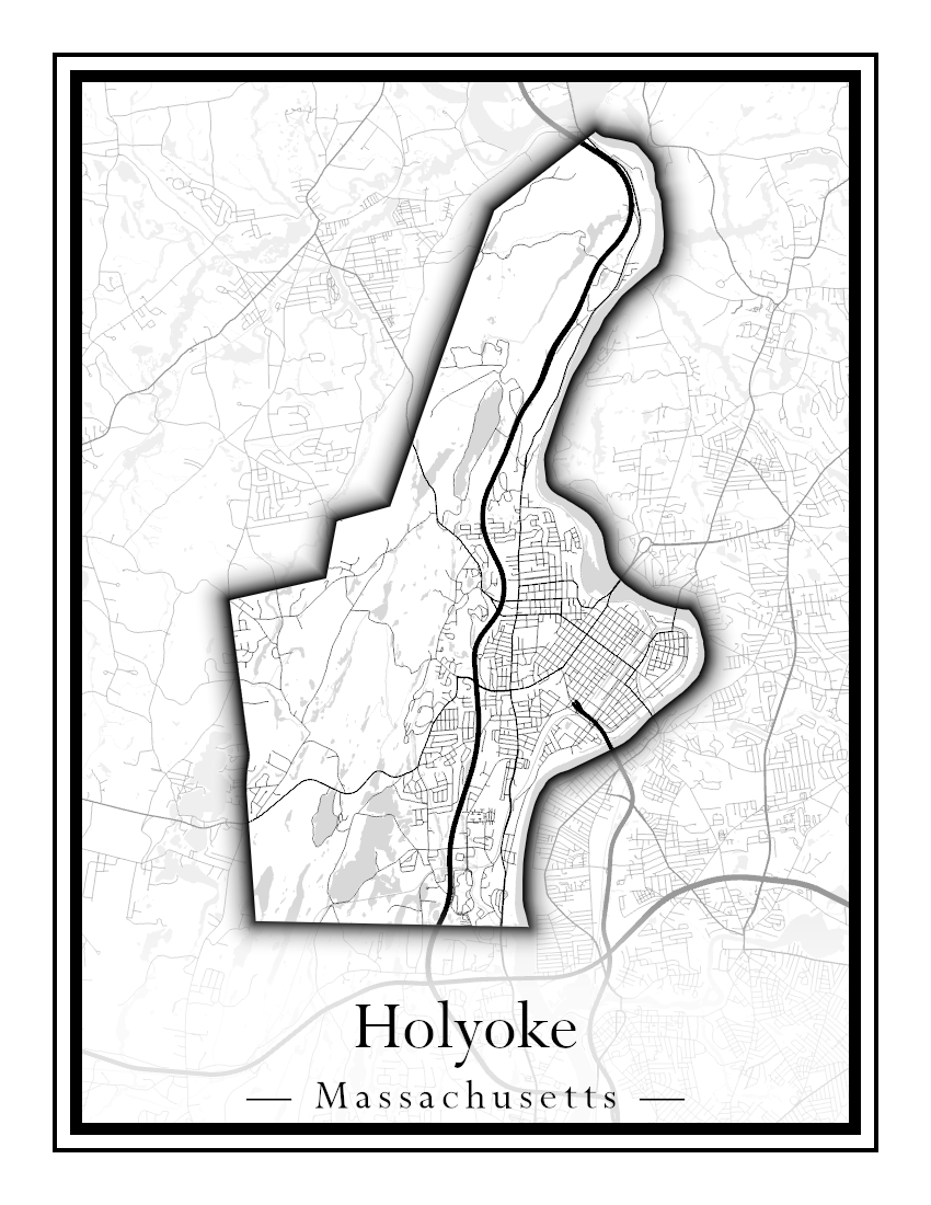 Massachusetts Towns - Street Map (Holyoke - Hubbardston)