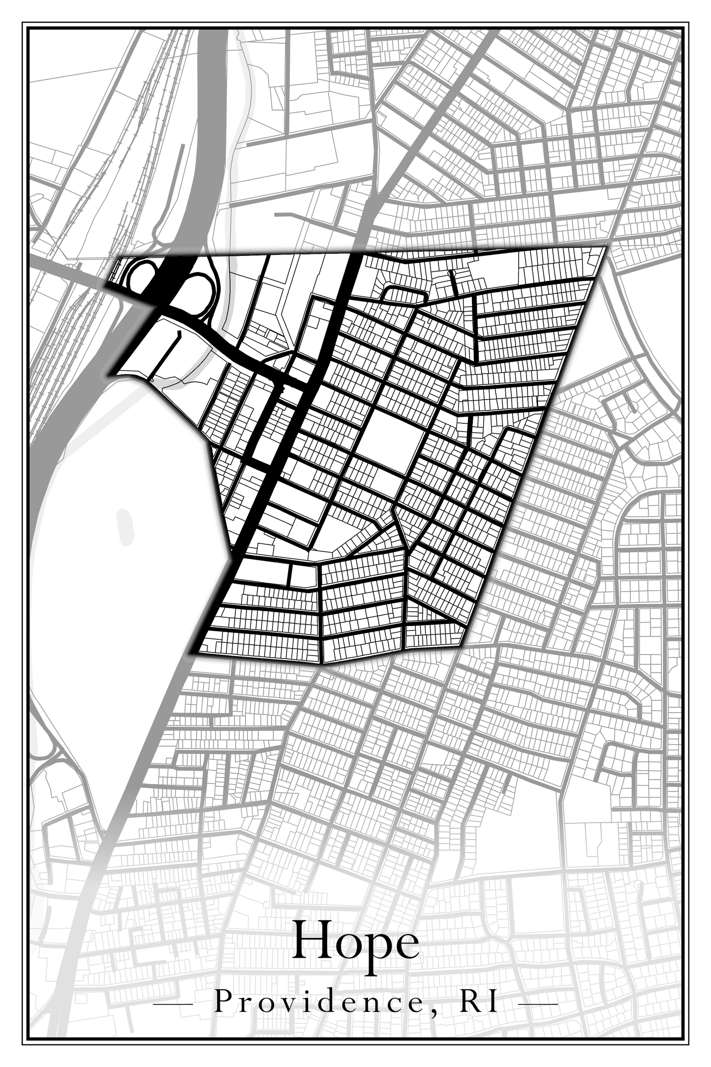 Providence Neighborhoods - Street Map (Hartford - Manton)