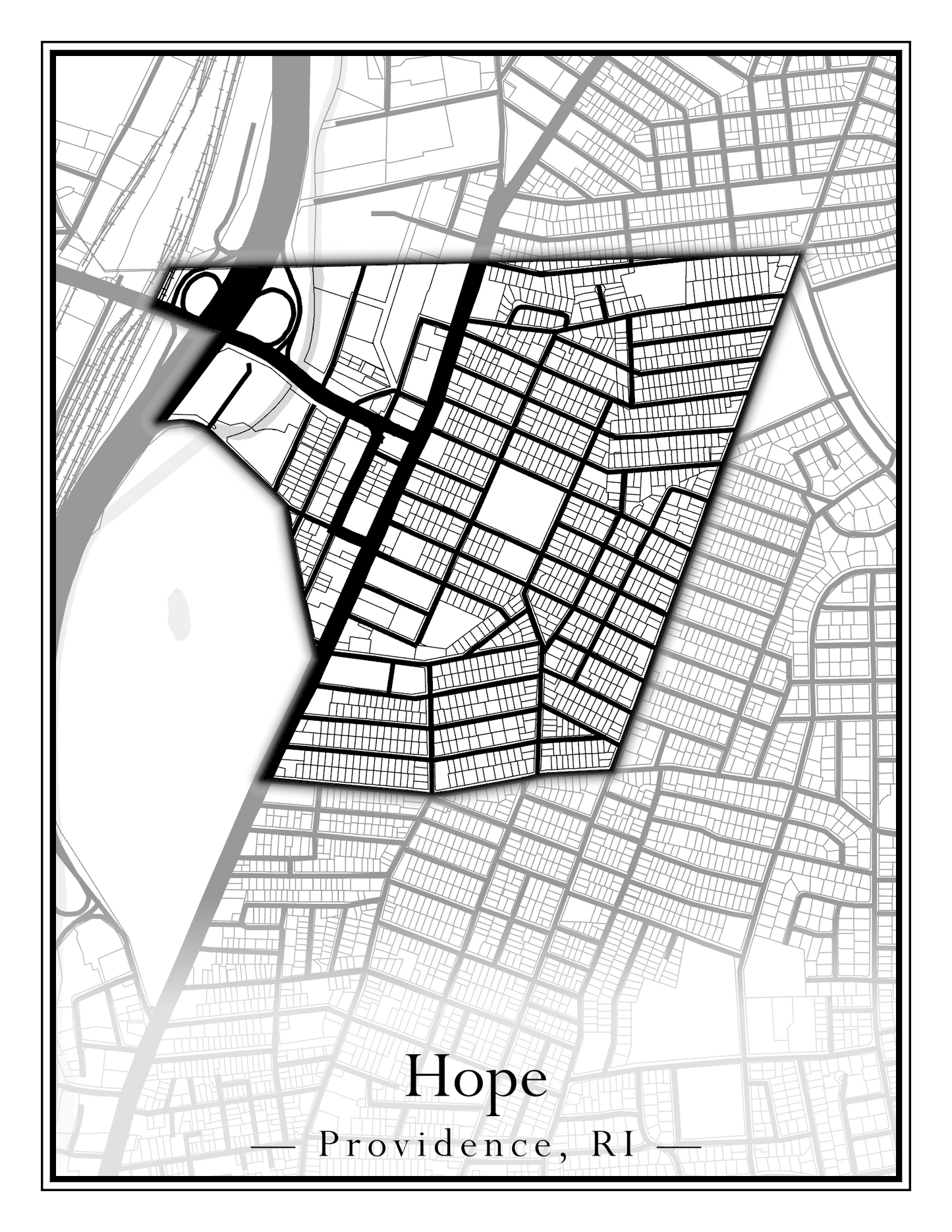 Providence Neighborhoods - Street Map (Hartford - Manton)