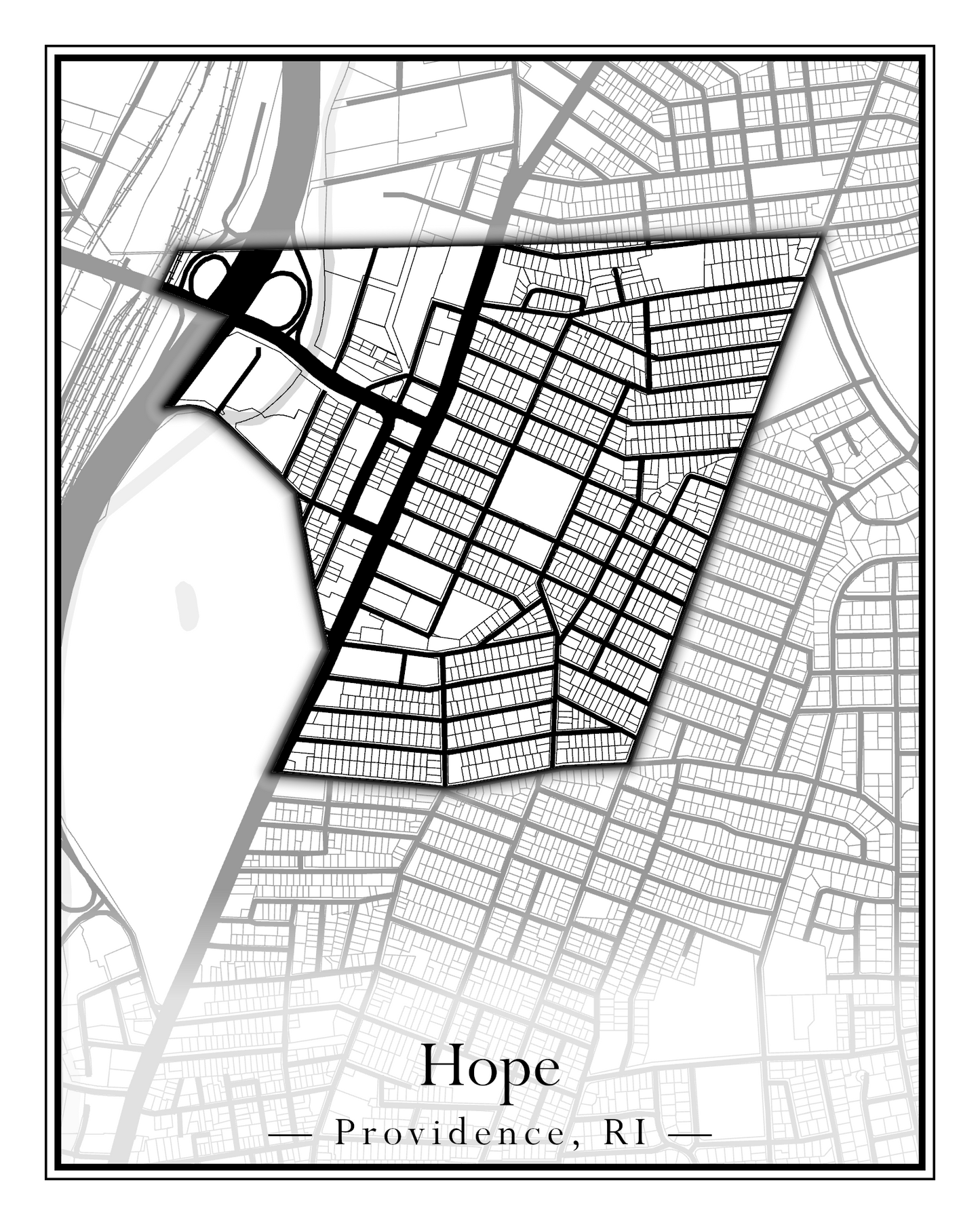 Providence Neighborhoods - Street Map (Hartford - Manton)