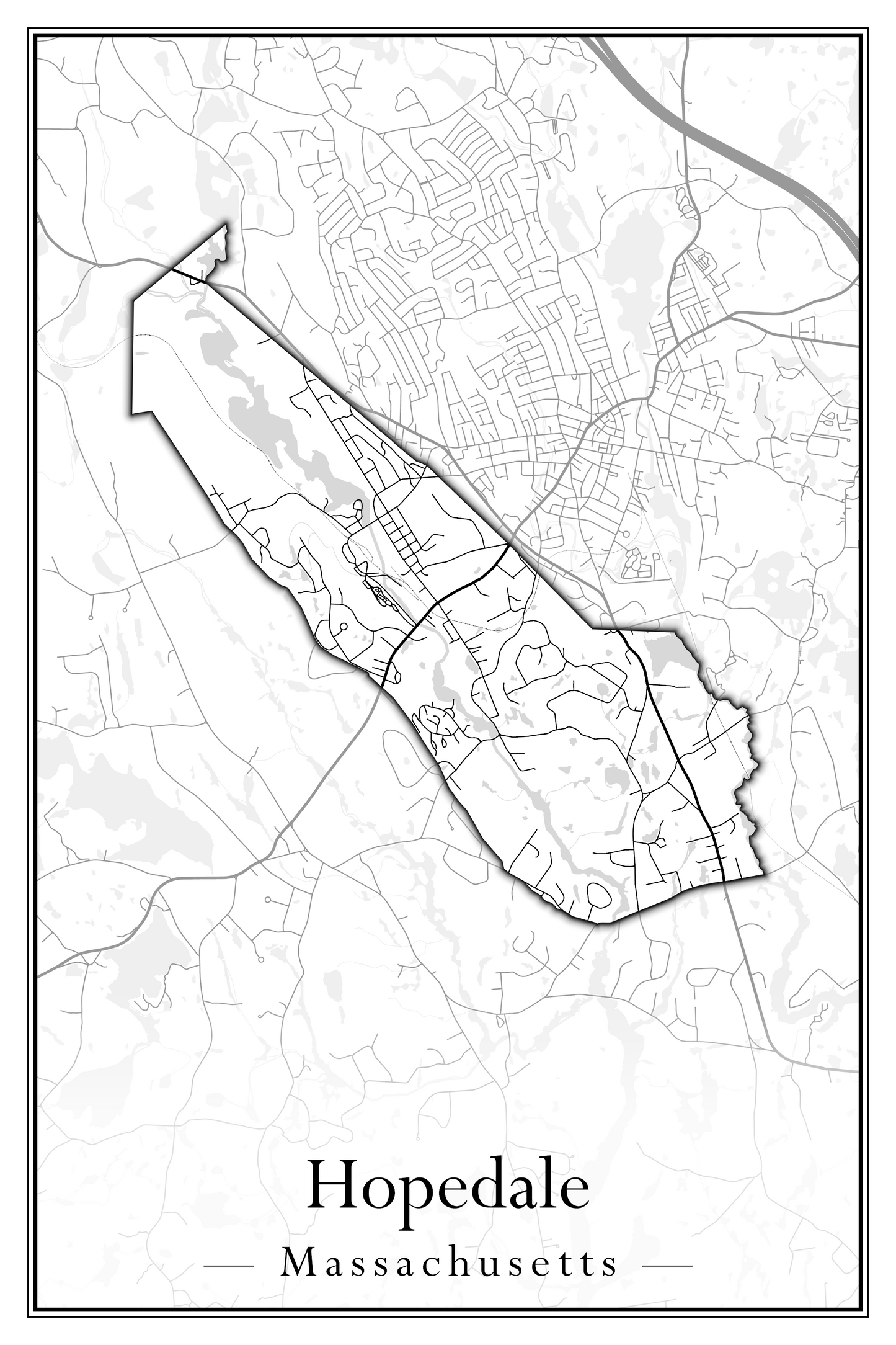 Massachusetts Towns - Street Map (Holyoke - Hubbardston)