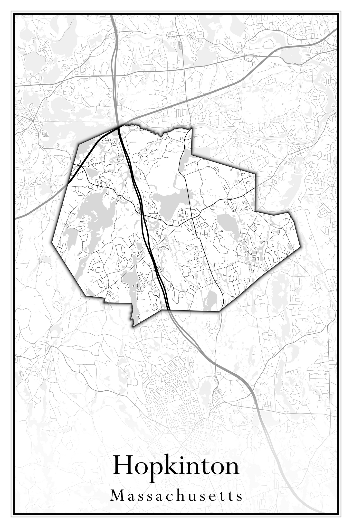 Massachusetts Towns - Street Map (Holyoke - Hubbardston)