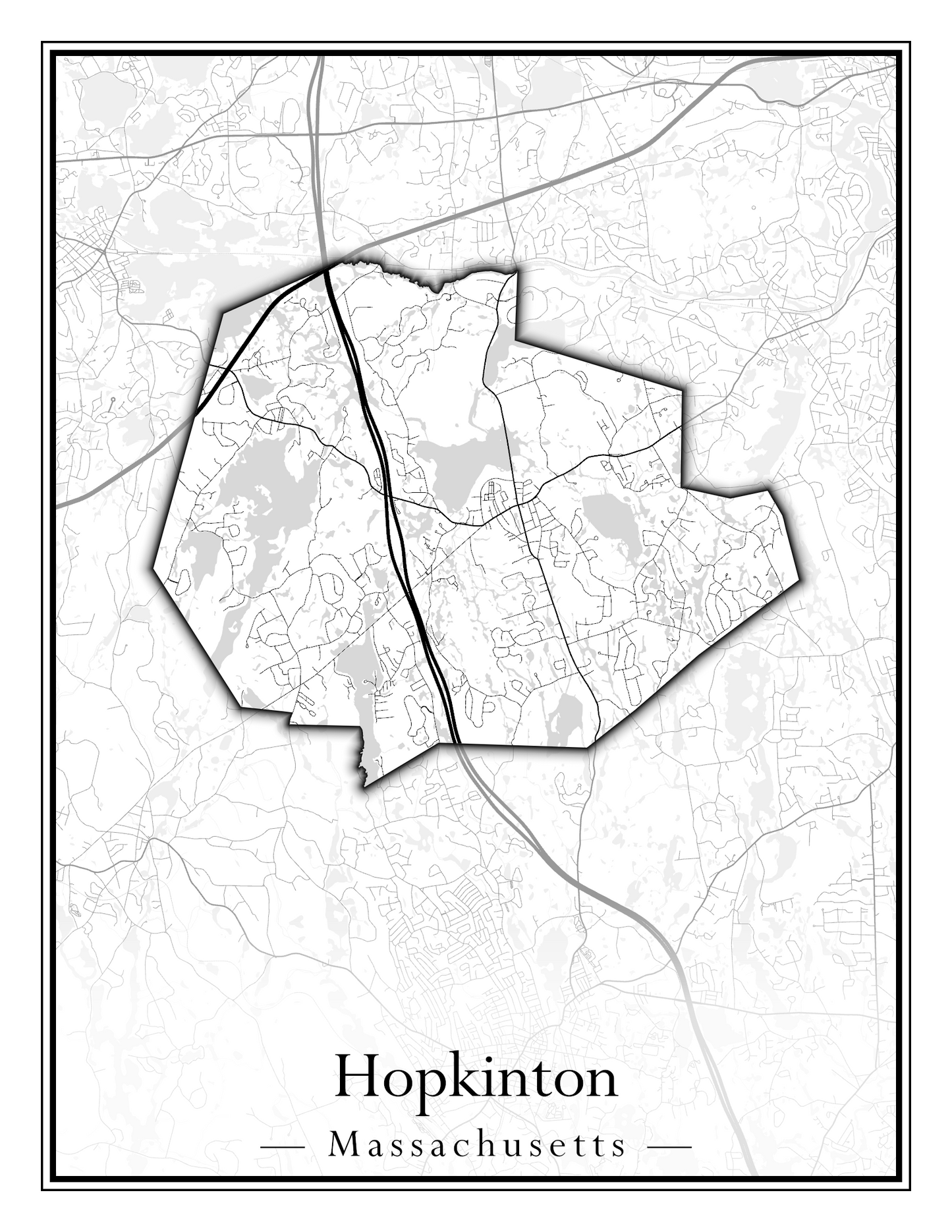 Massachusetts Towns - Street Map (Holyoke - Hubbardston)