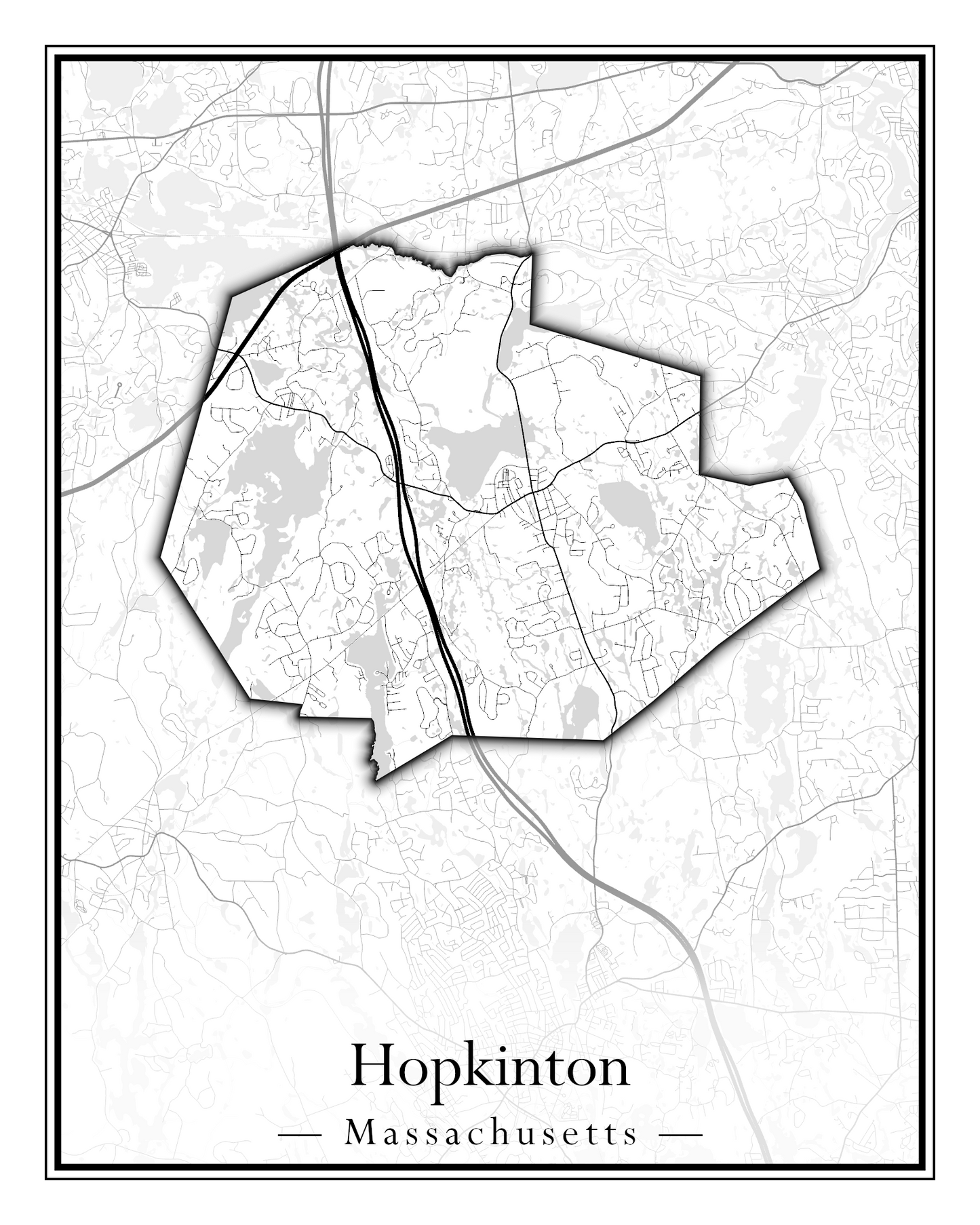 Massachusetts Towns - Street Map (Holyoke - Hubbardston)