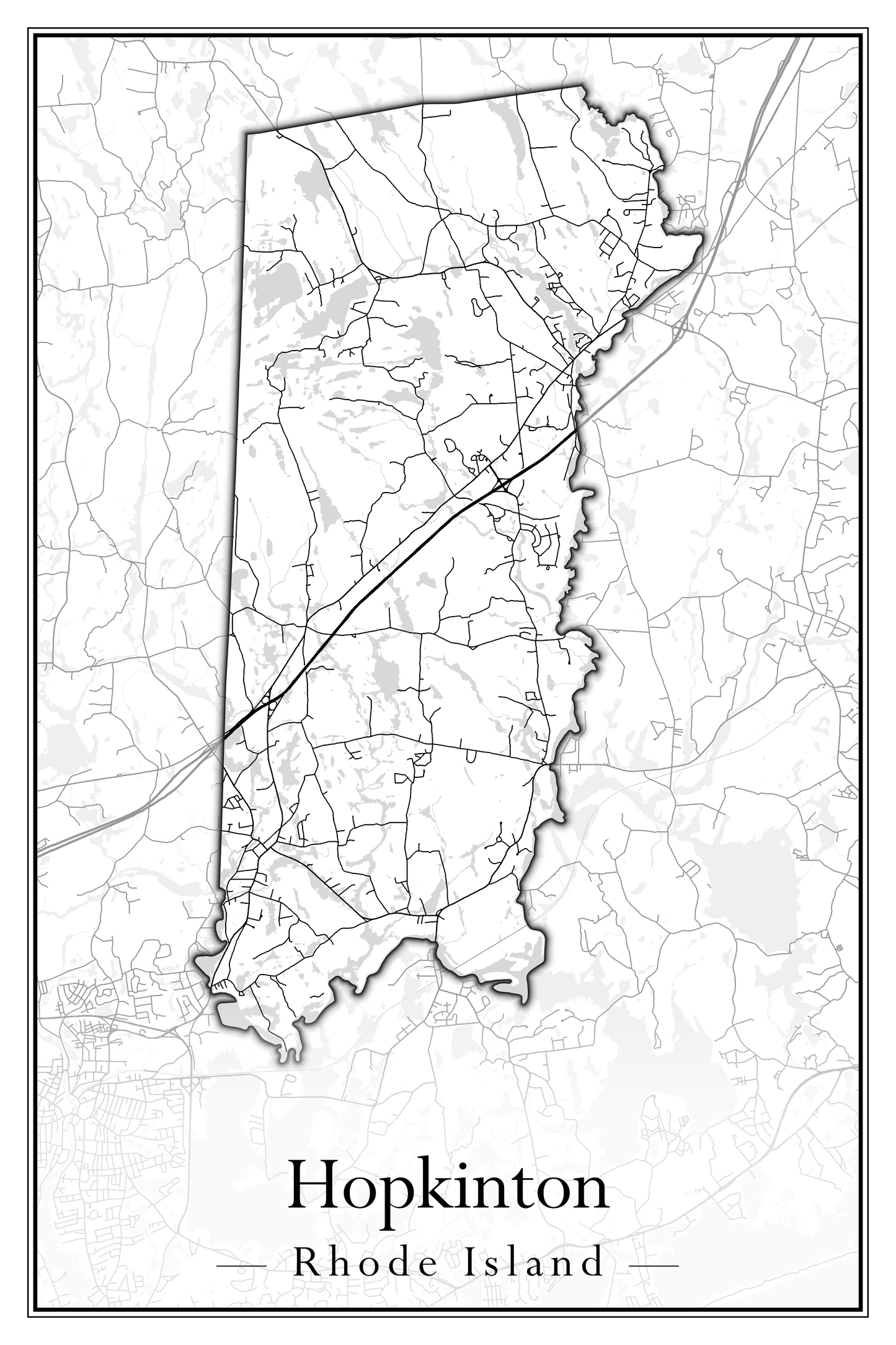 Rhode Island Towns - Street Map (Glocester - Johnston)