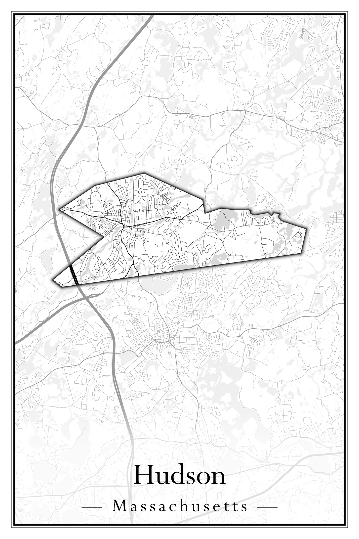 Massachusetts Towns - Street Map (Hudson - Ipswich)