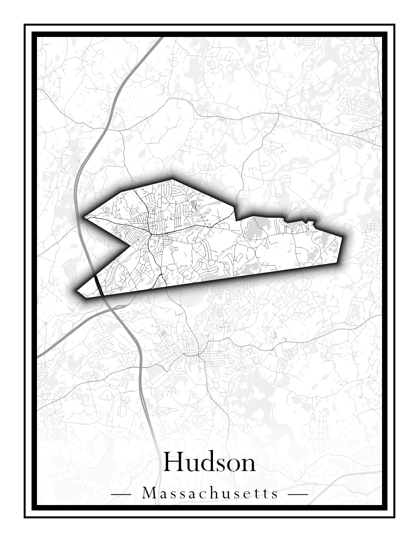 Massachusetts Towns - Street Map (Hudson - Ipswich)