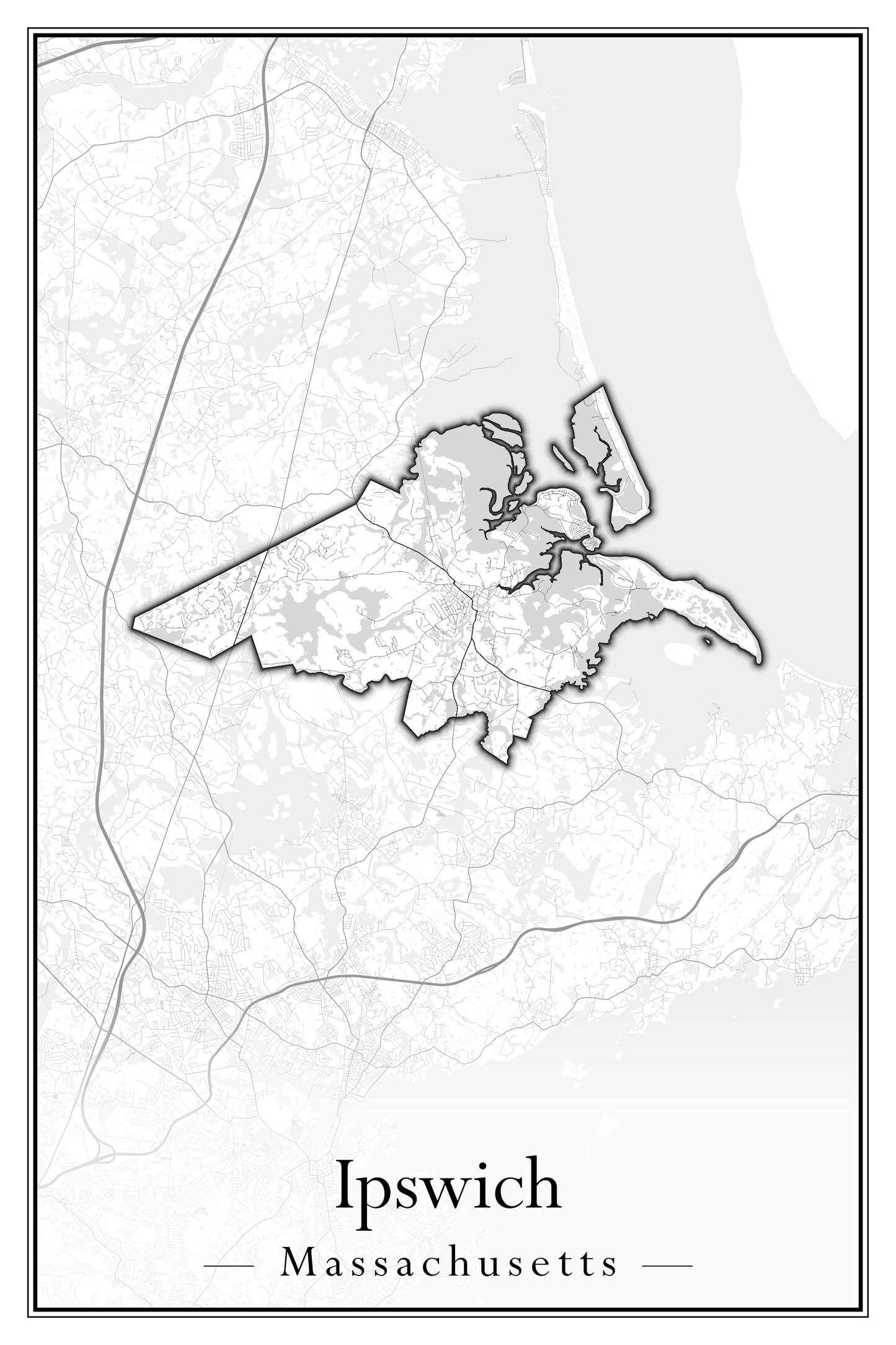 Massachusetts Towns - Street Map (Hudson - Ipswich)