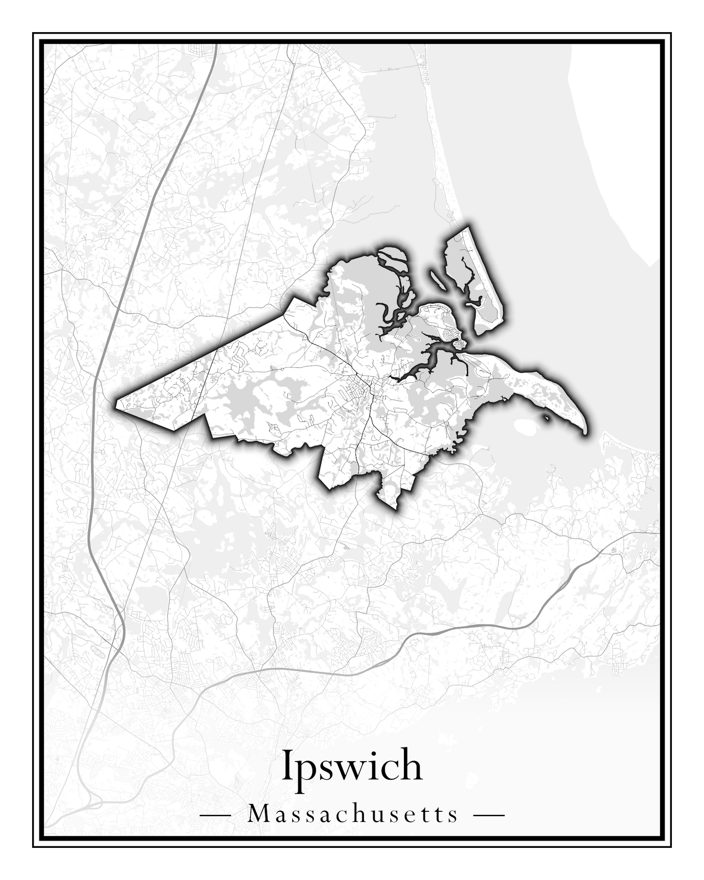 Massachusetts Towns - Street Map (Hudson - Ipswich)