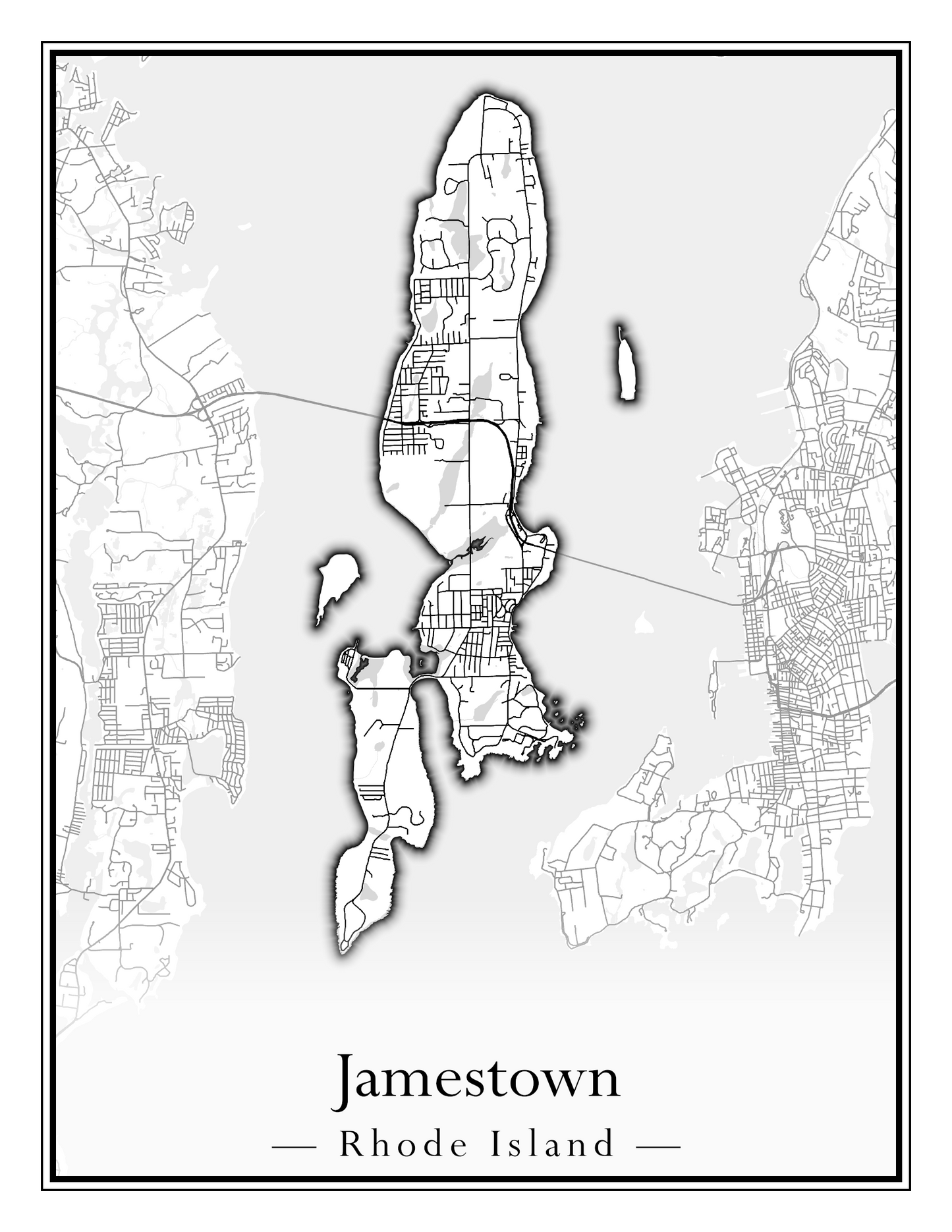 Rhode Island Towns - Street Map (Glocester - Johnston)