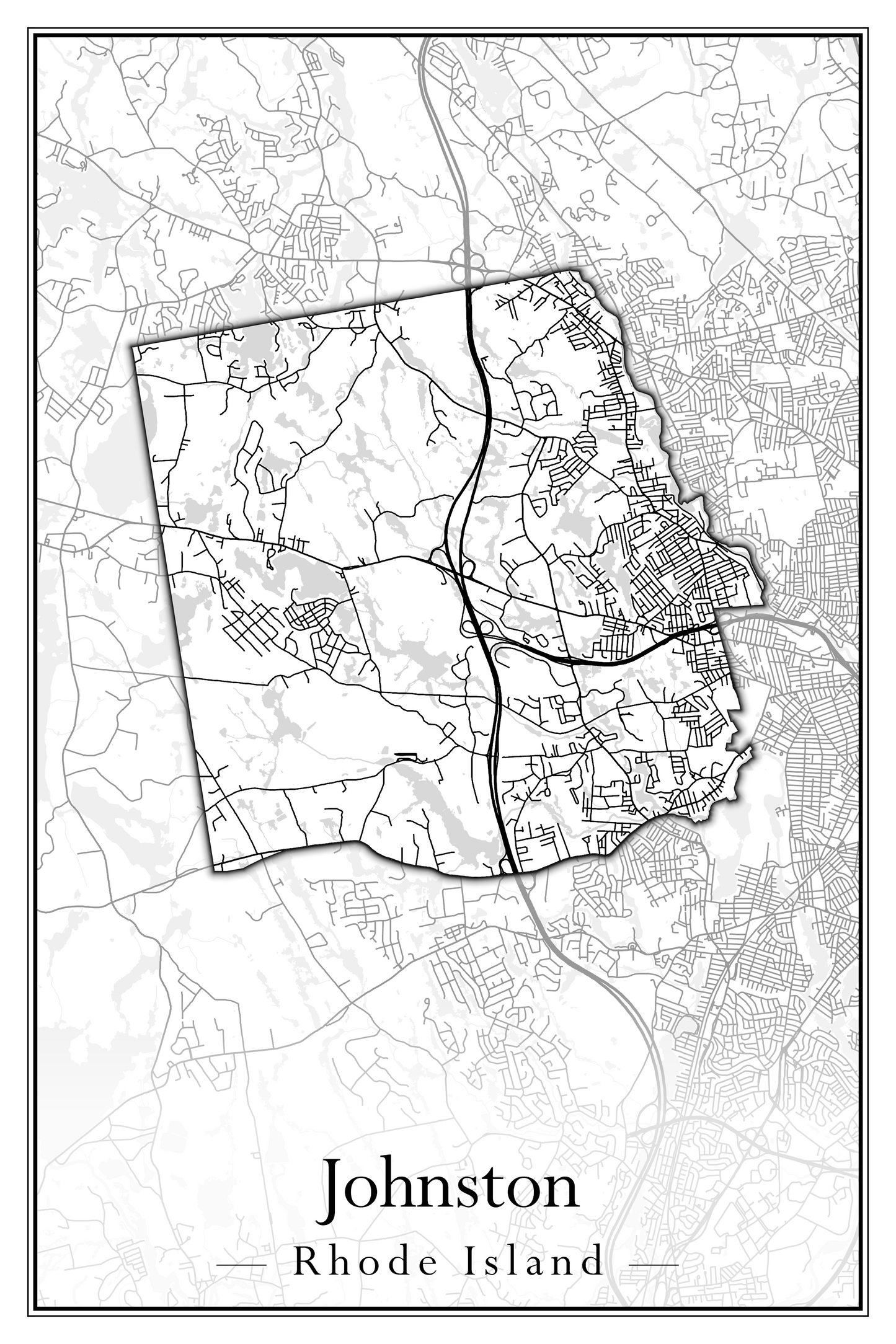 Rhode Island Towns - Street Map (Glocester - Johnston)