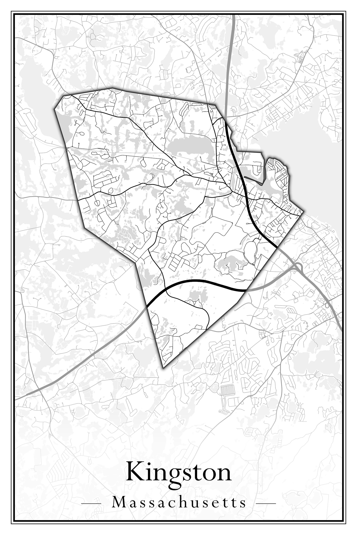 Massachusetts Towns - Street Map (Kingston - Lanesborough)