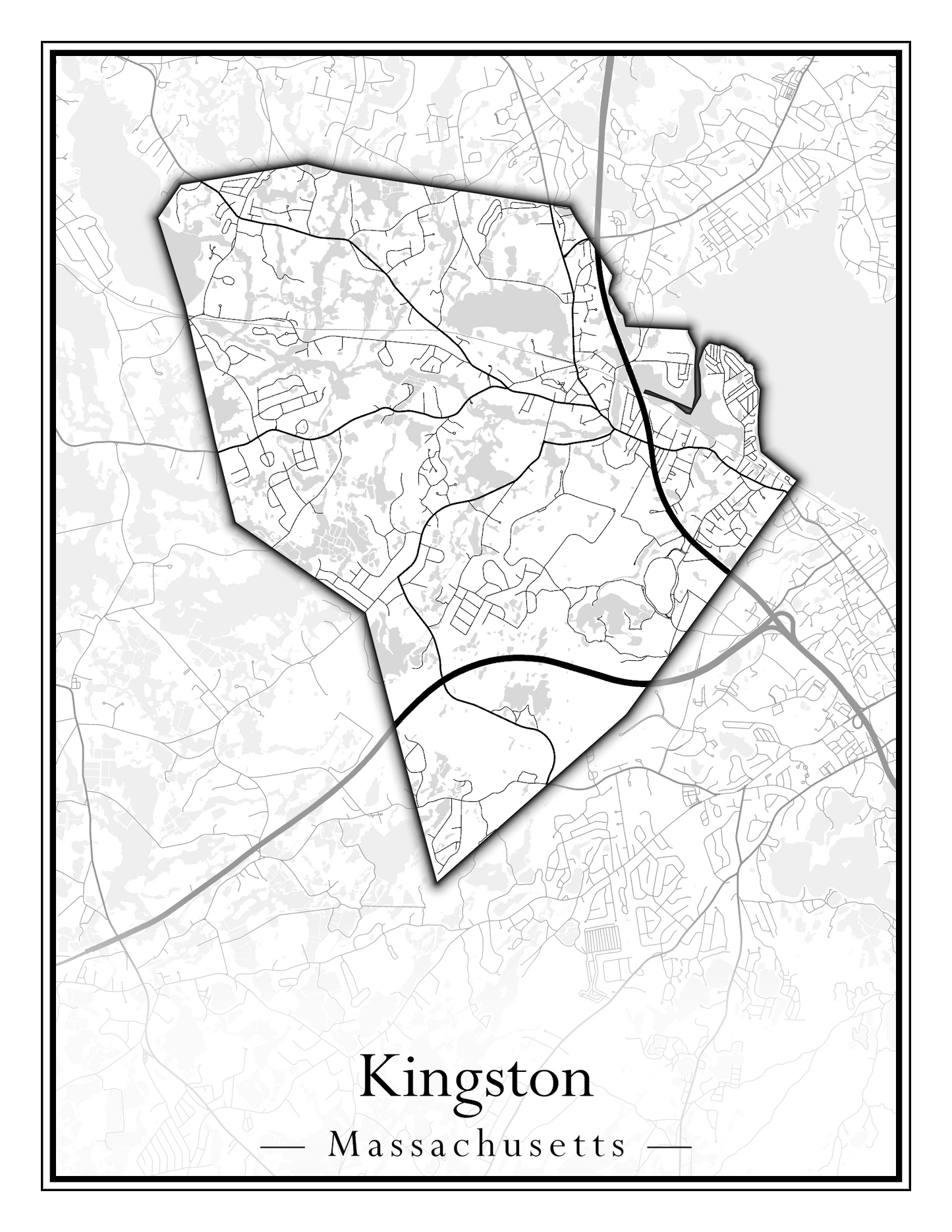 Massachusetts Towns - Street Map (Kingston - Lanesborough)