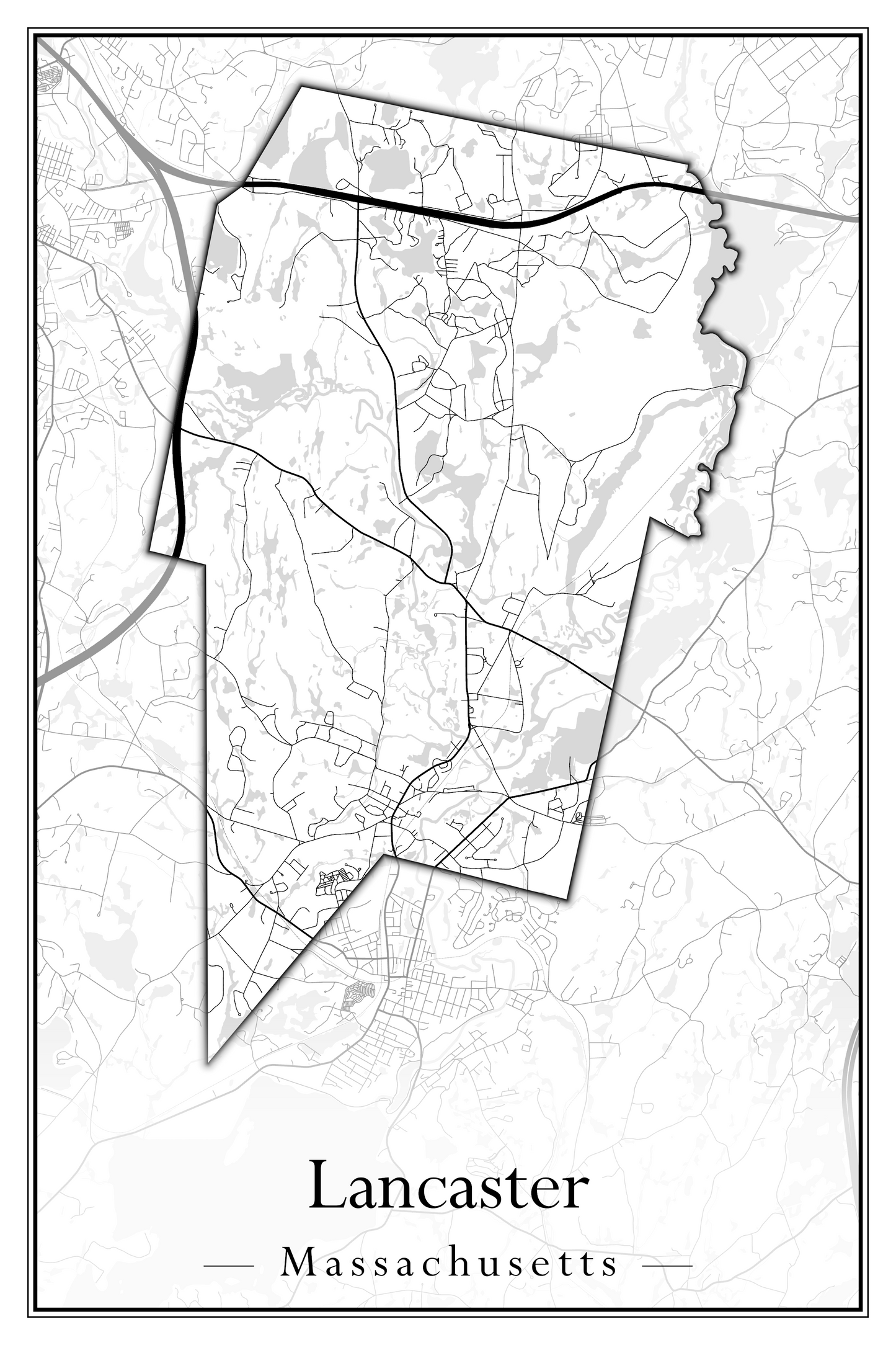 Massachusetts Towns - Street Map (Kingston - Lanesborough)