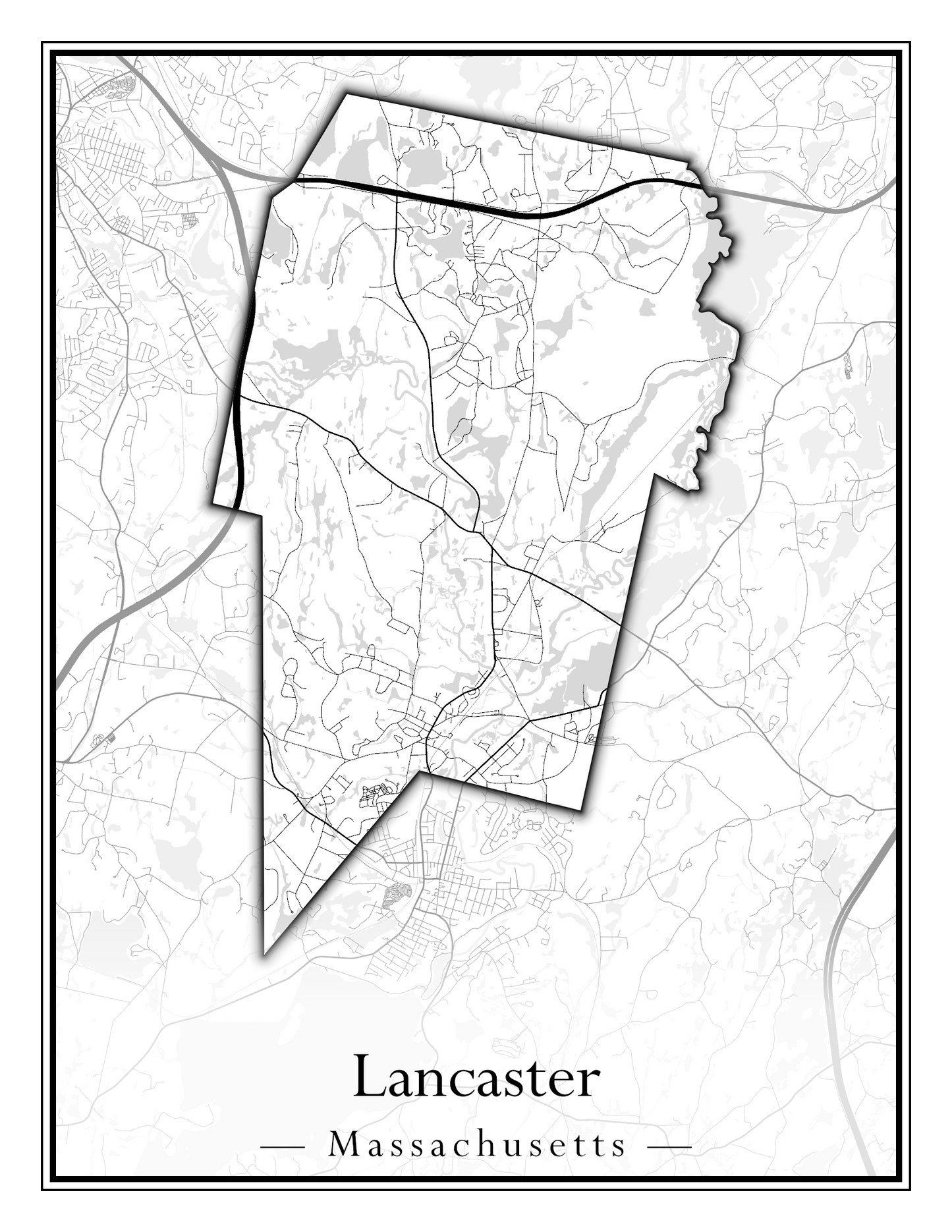 Massachusetts Towns - Street Map (Kingston - Lanesborough)