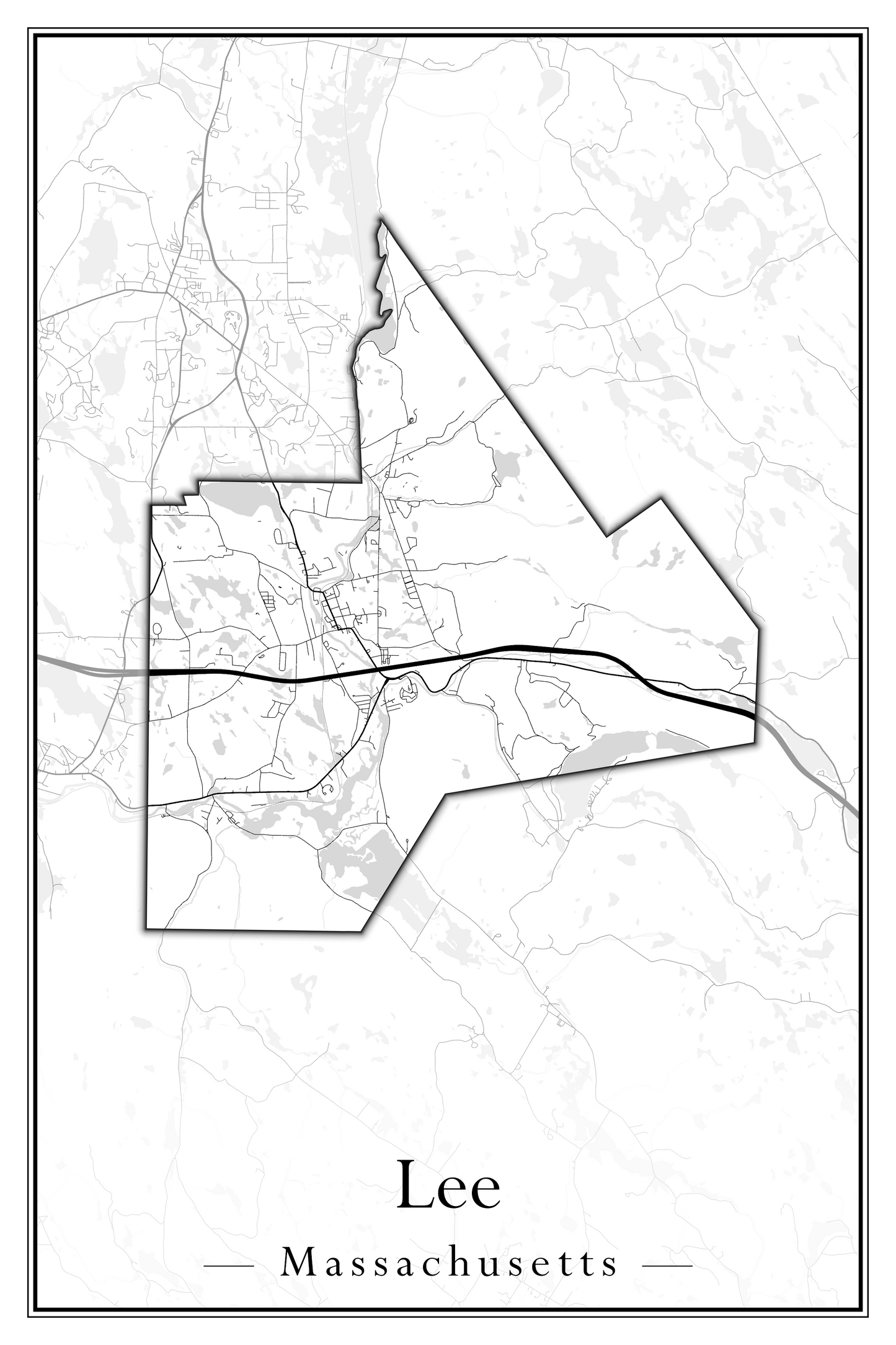 Massachusetts Towns - Street Map (Lawrence - Lenox)