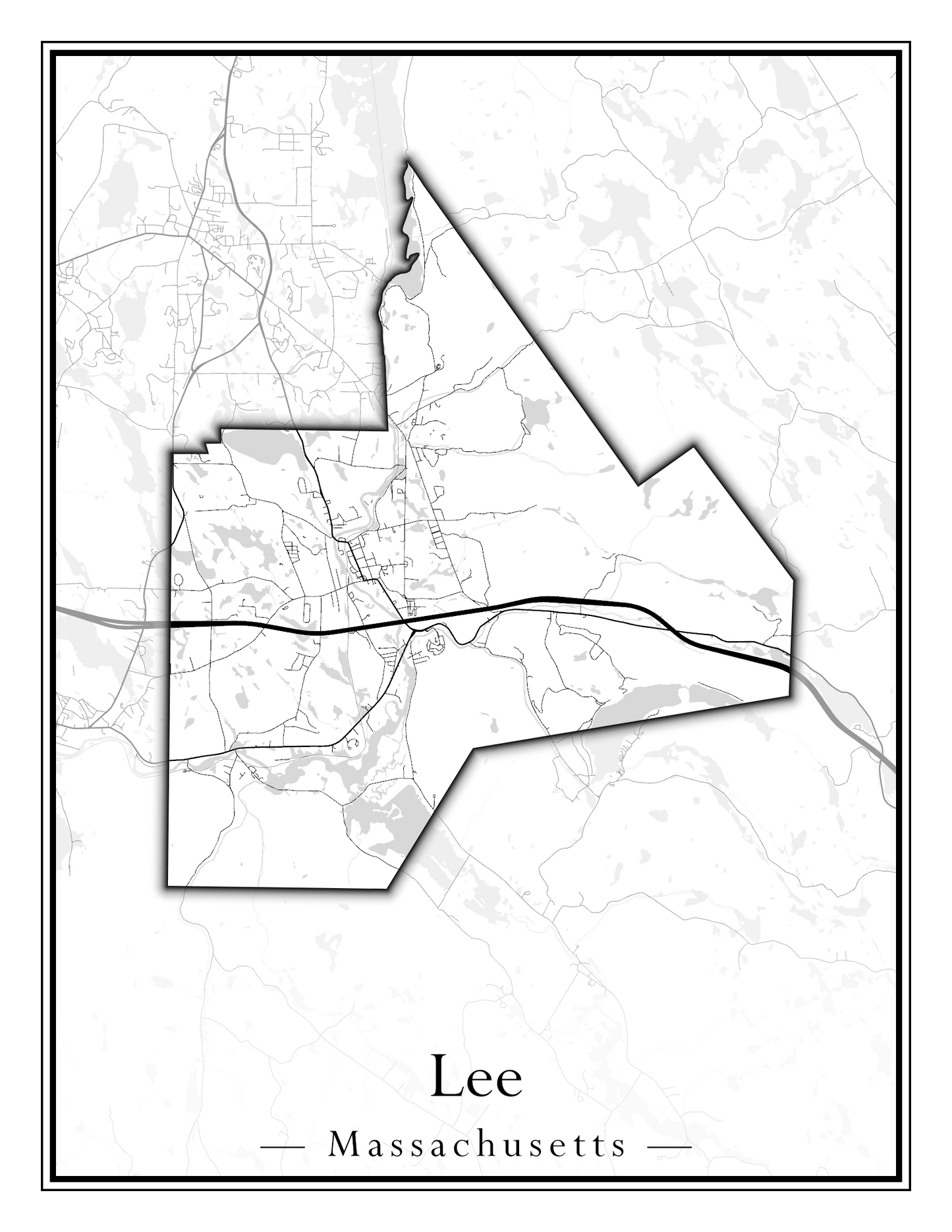 Massachusetts Towns - Street Map (Lawrence - Lenox)