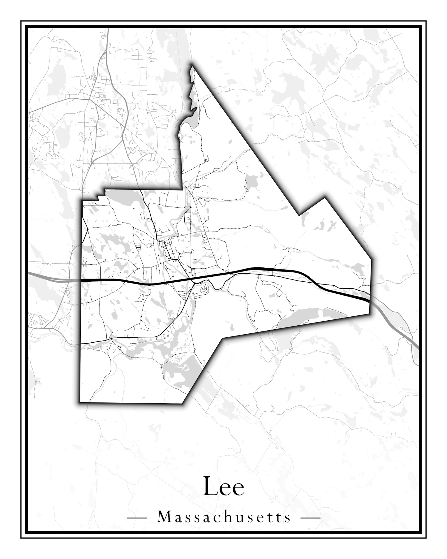 Massachusetts Towns - Street Map (Lawrence - Lenox)