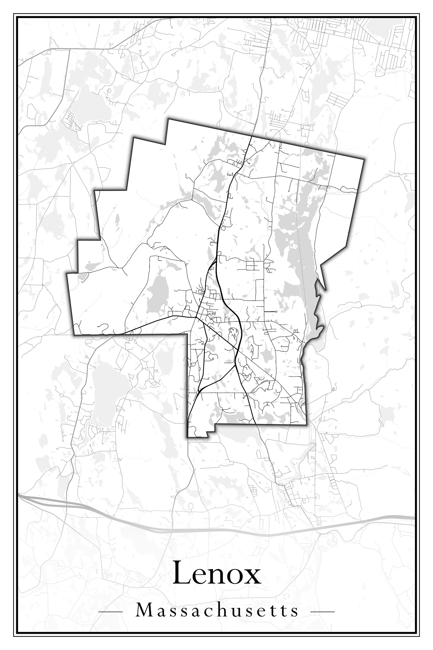 Massachusetts Towns - Street Map (Lawrence - Lenox)