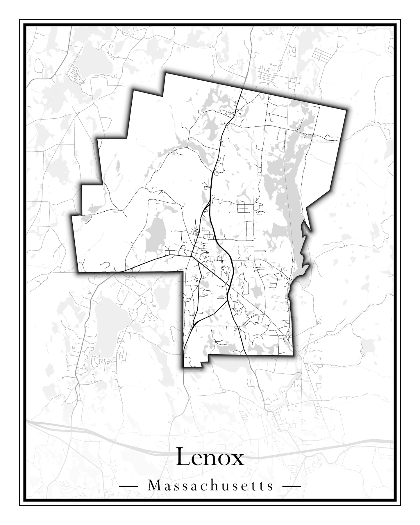 Massachusetts Towns - Street Map (Lawrence - Lenox)