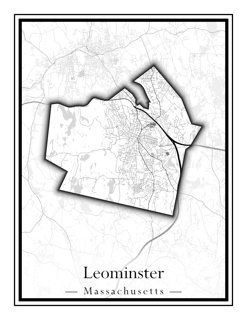 Massachusetts Towns - Street Map (Leominster - Leyden)