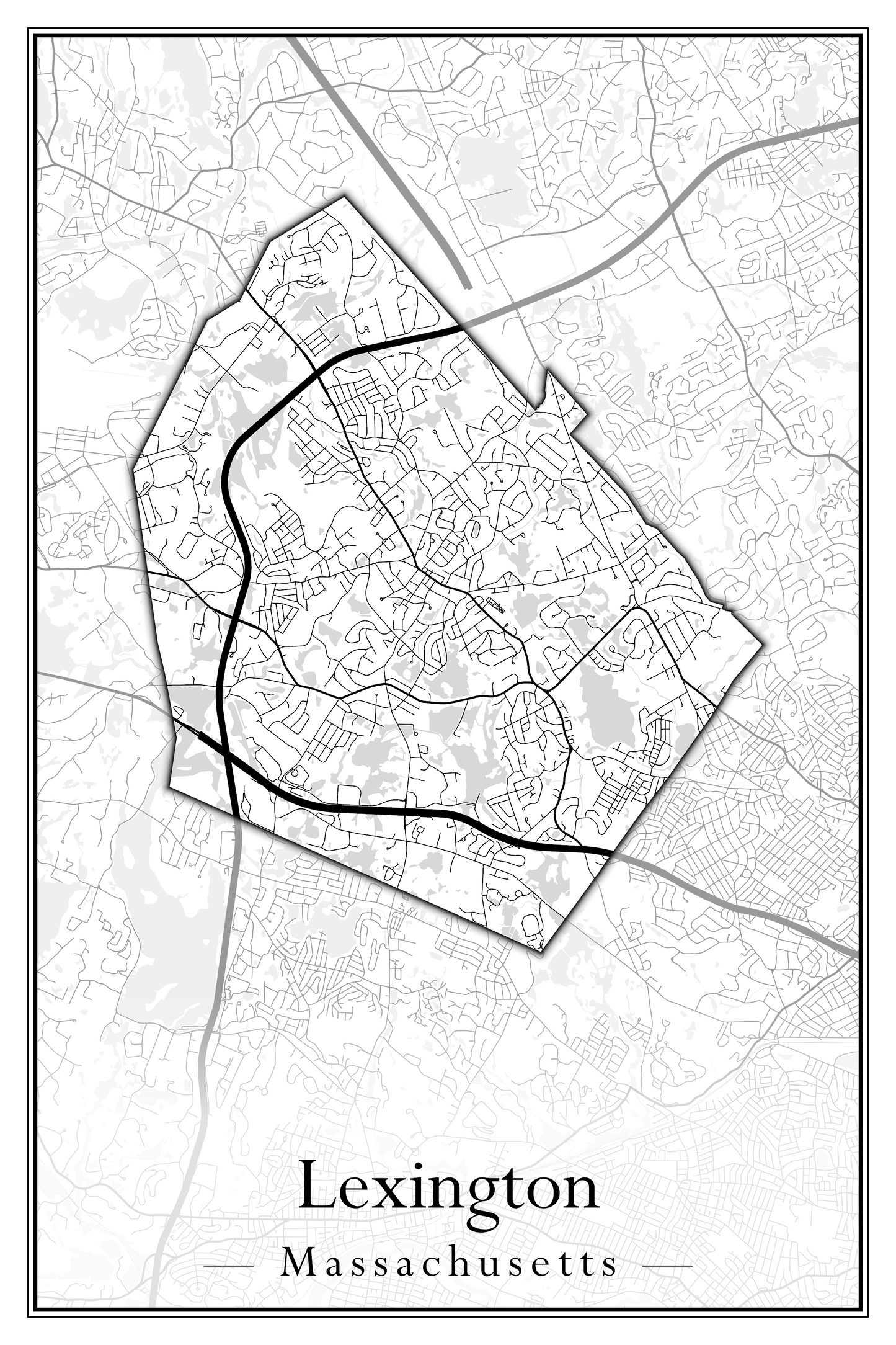 Massachusetts Towns - Street Map (Leominster - Leyden)