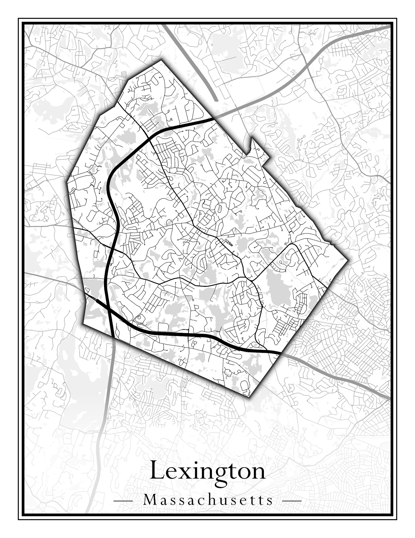 Massachusetts Towns - Street Map (Leominster - Leyden)