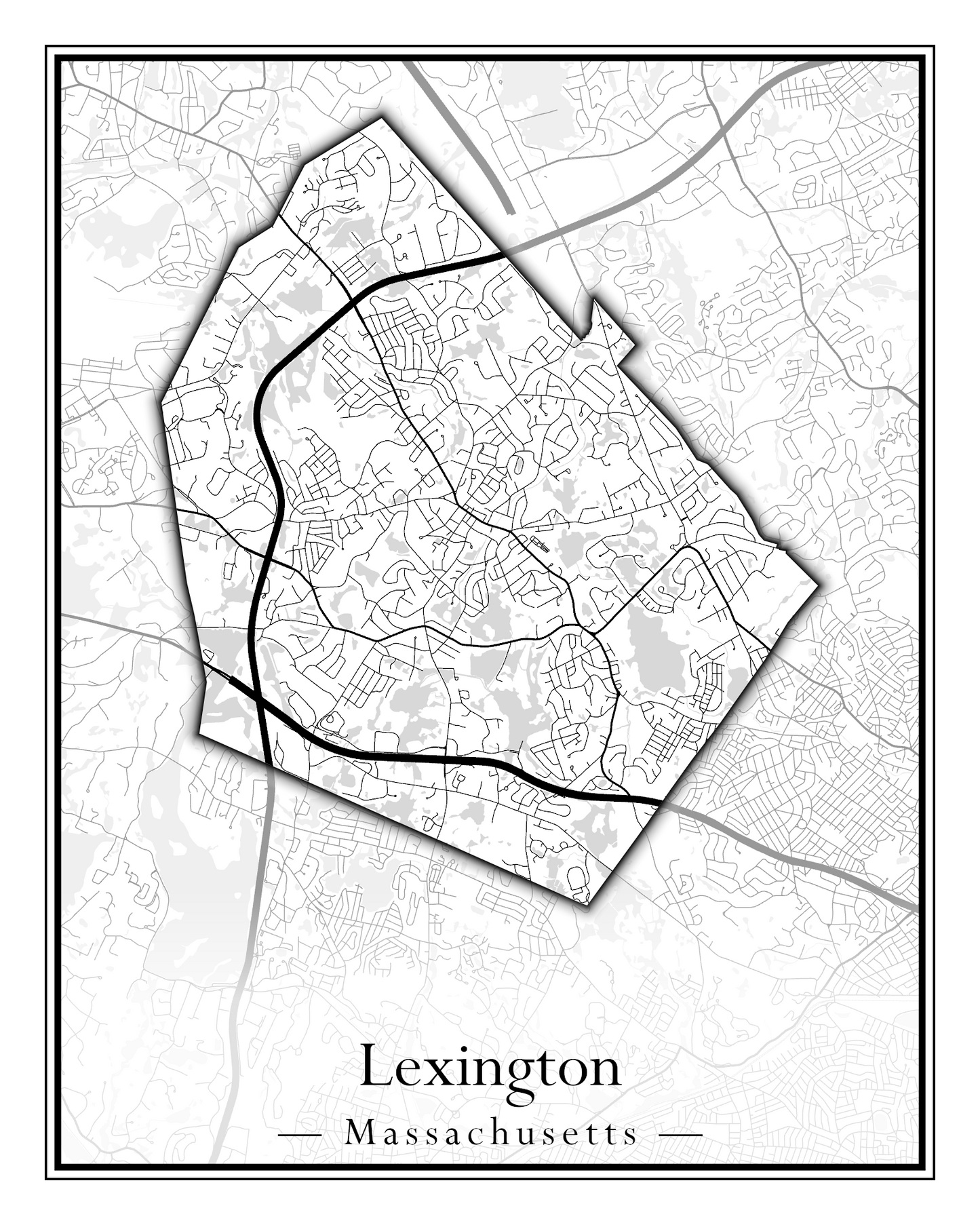 Massachusetts Towns - Street Map (Leominster - Leyden)