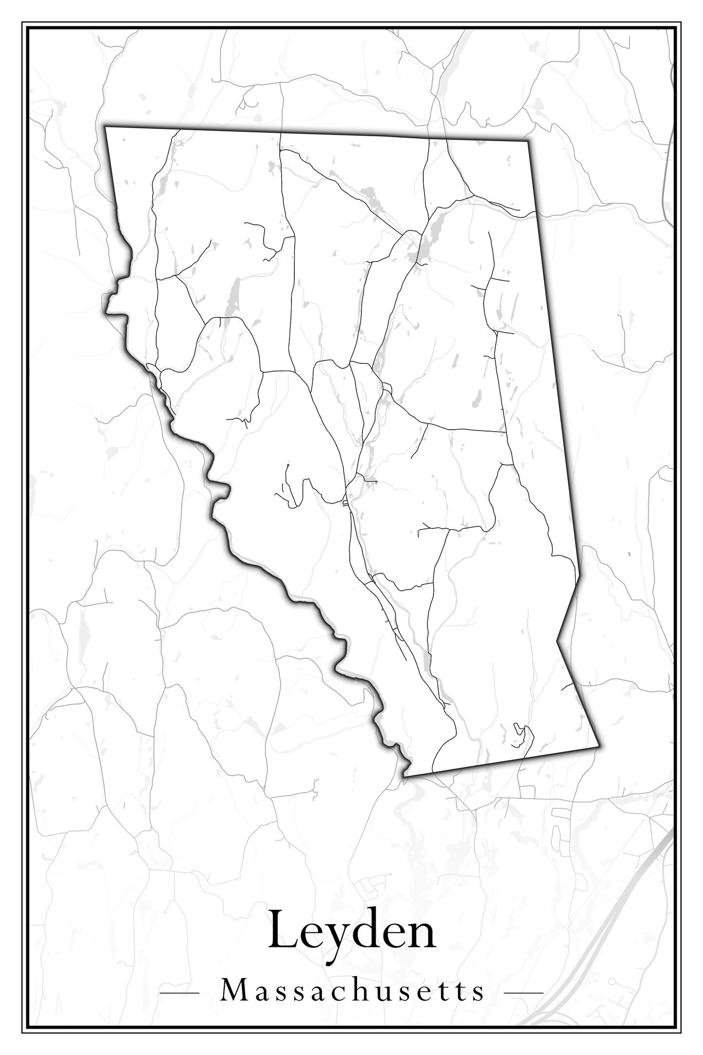 Massachusetts Towns - Street Map (Leominster - Leyden)